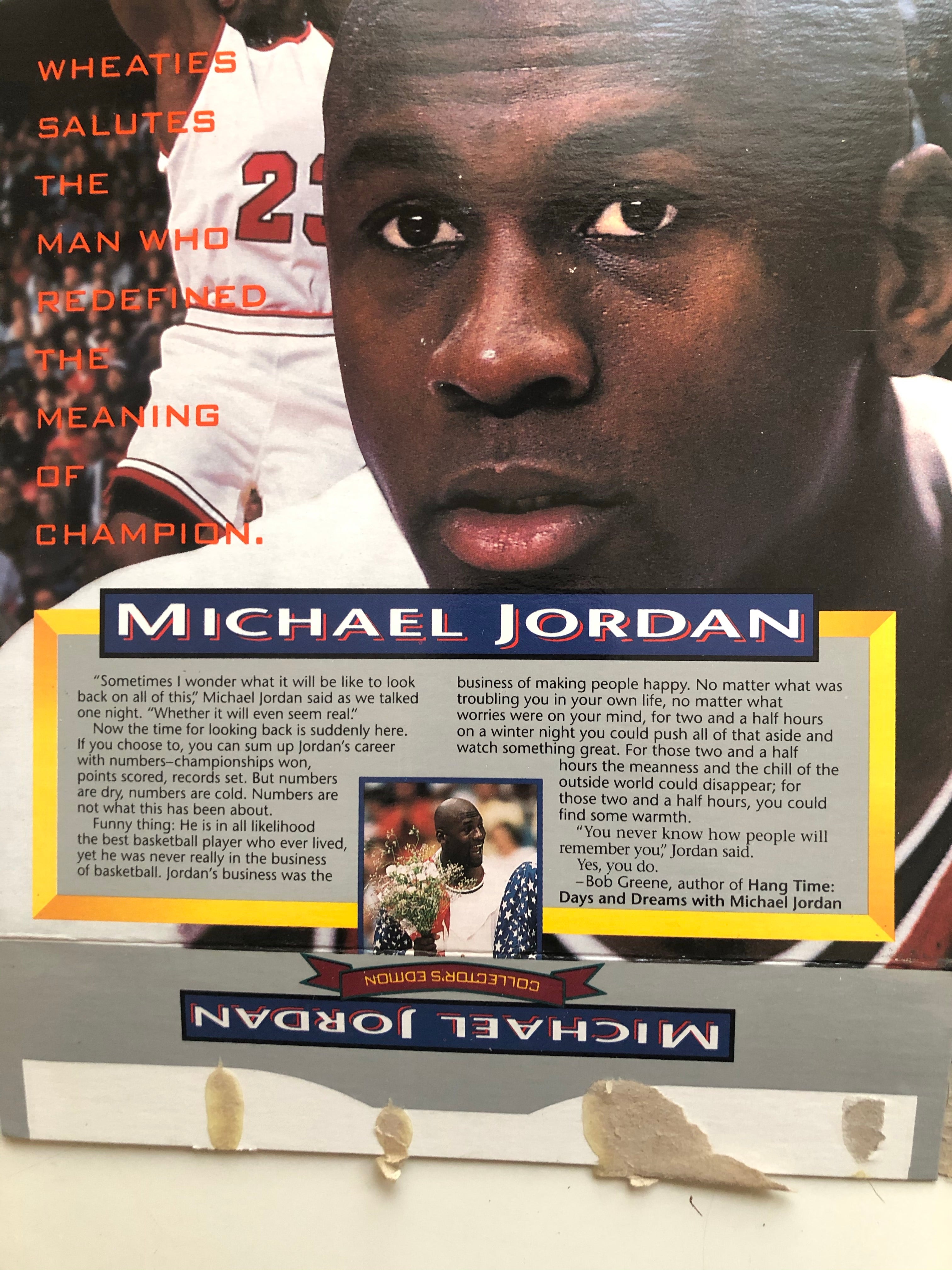 Michael Jordan NBA legend Wheaties flat cereal box 1993