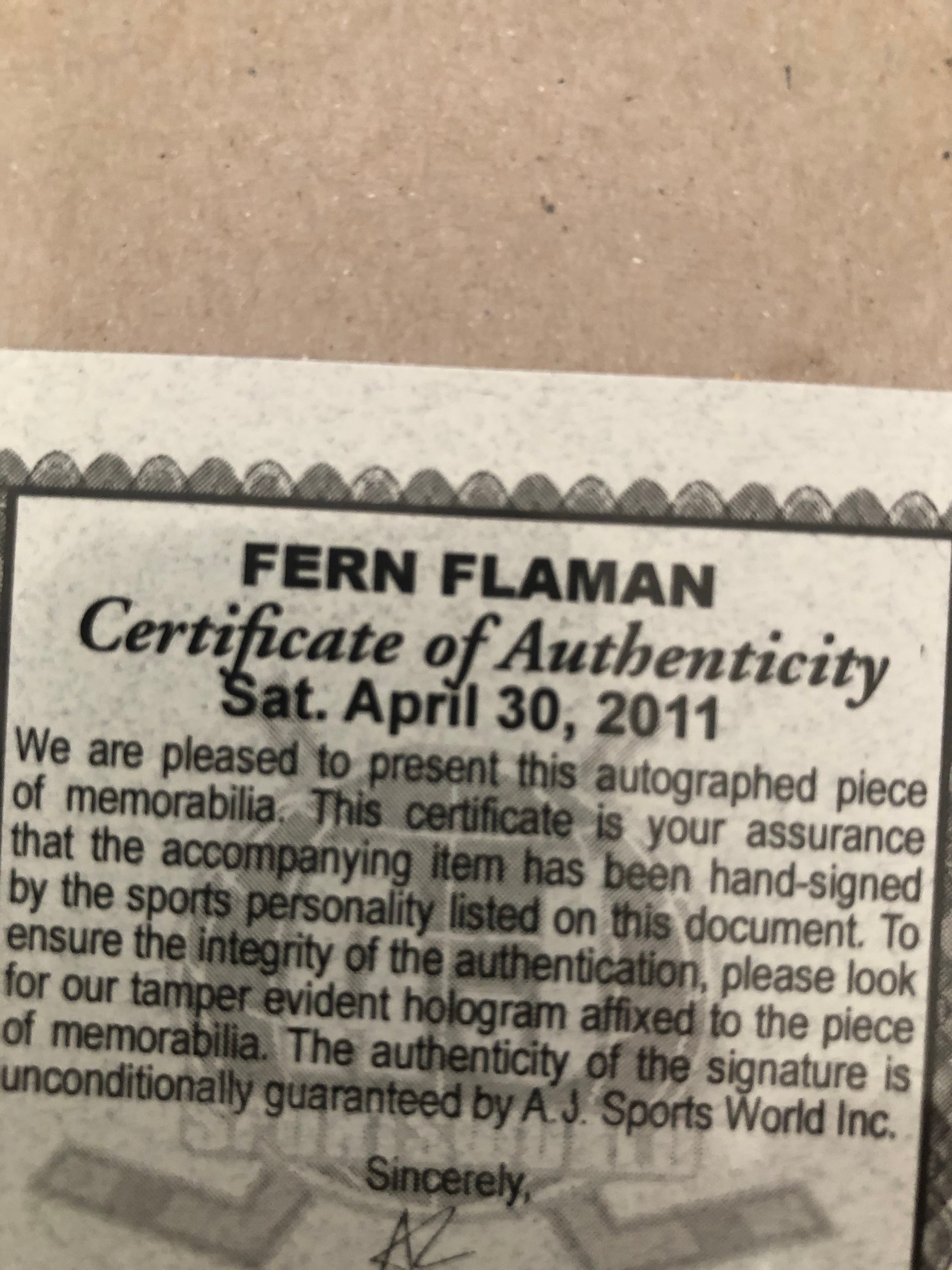 Toronto Maple Leafs Fern Flaman signed photo with COA