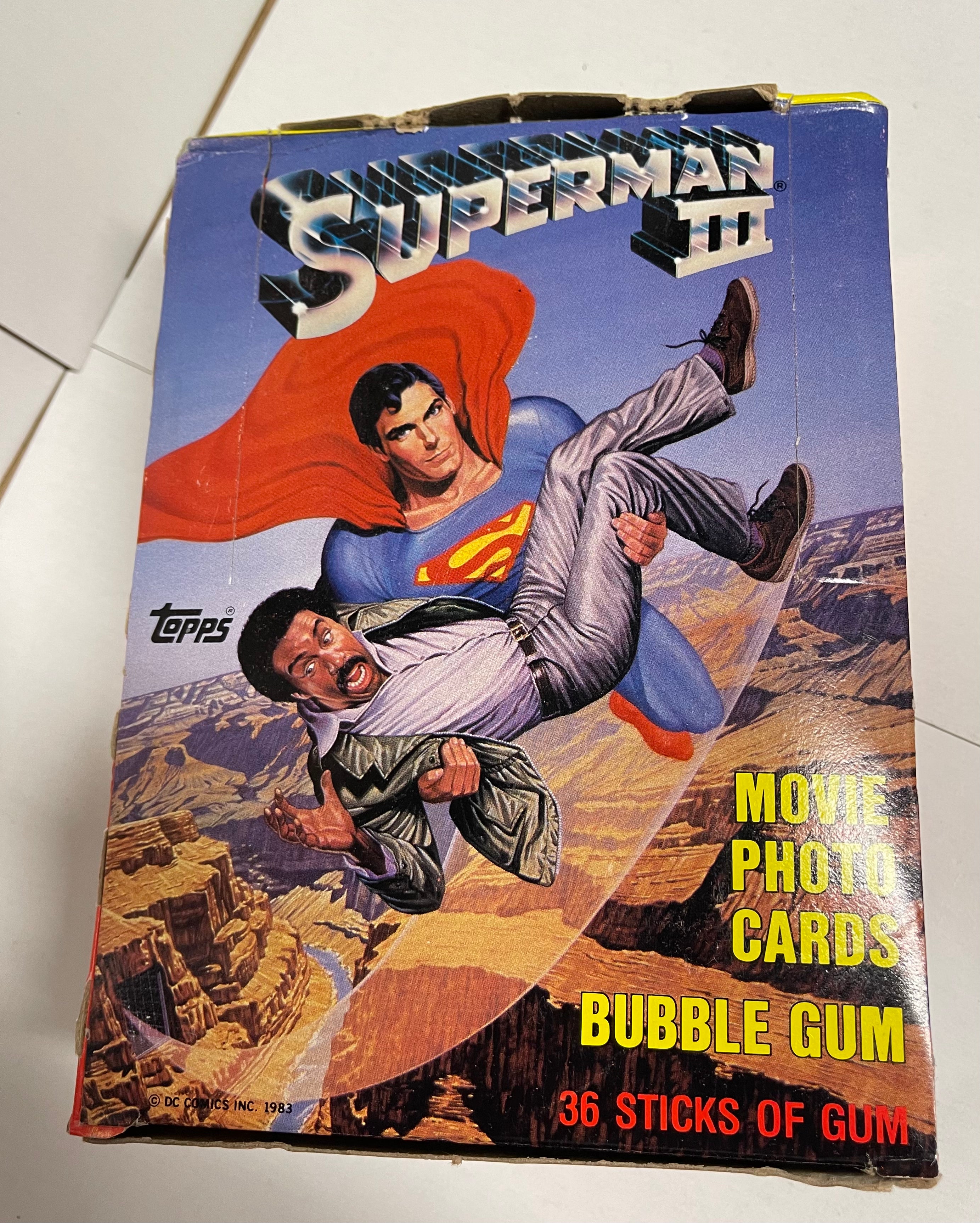 Superman 3 movie cards box 1983