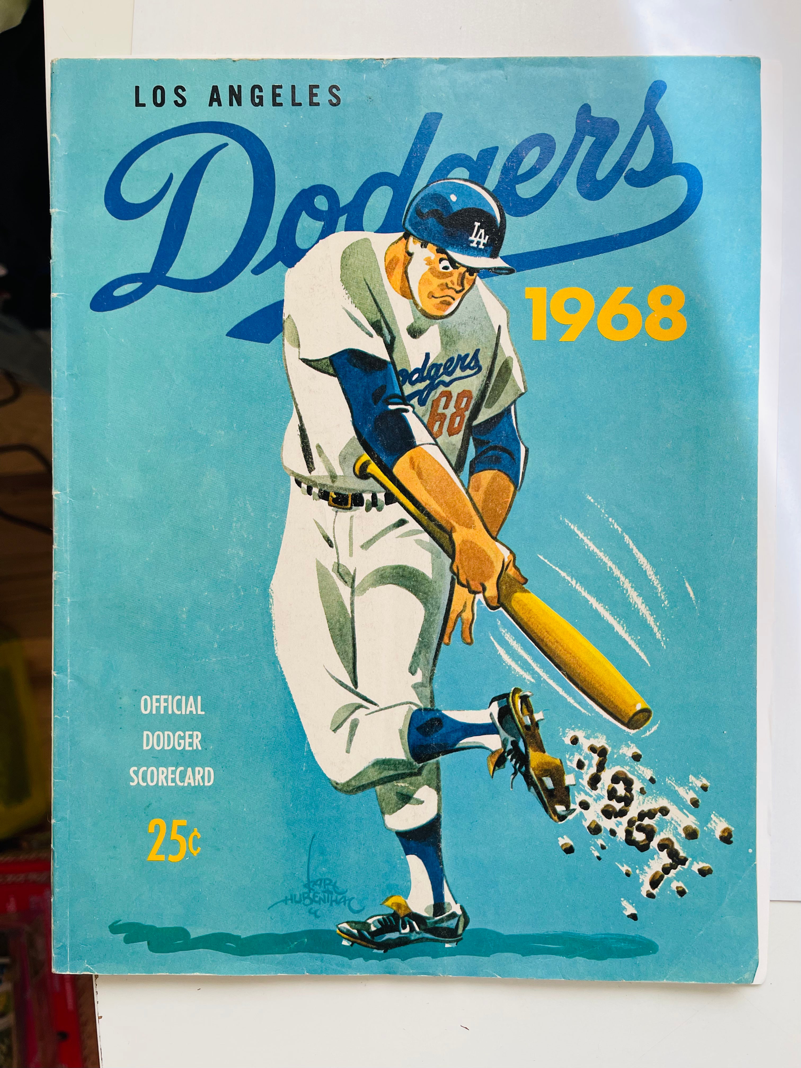 Dodgers baseball vintage program 1968