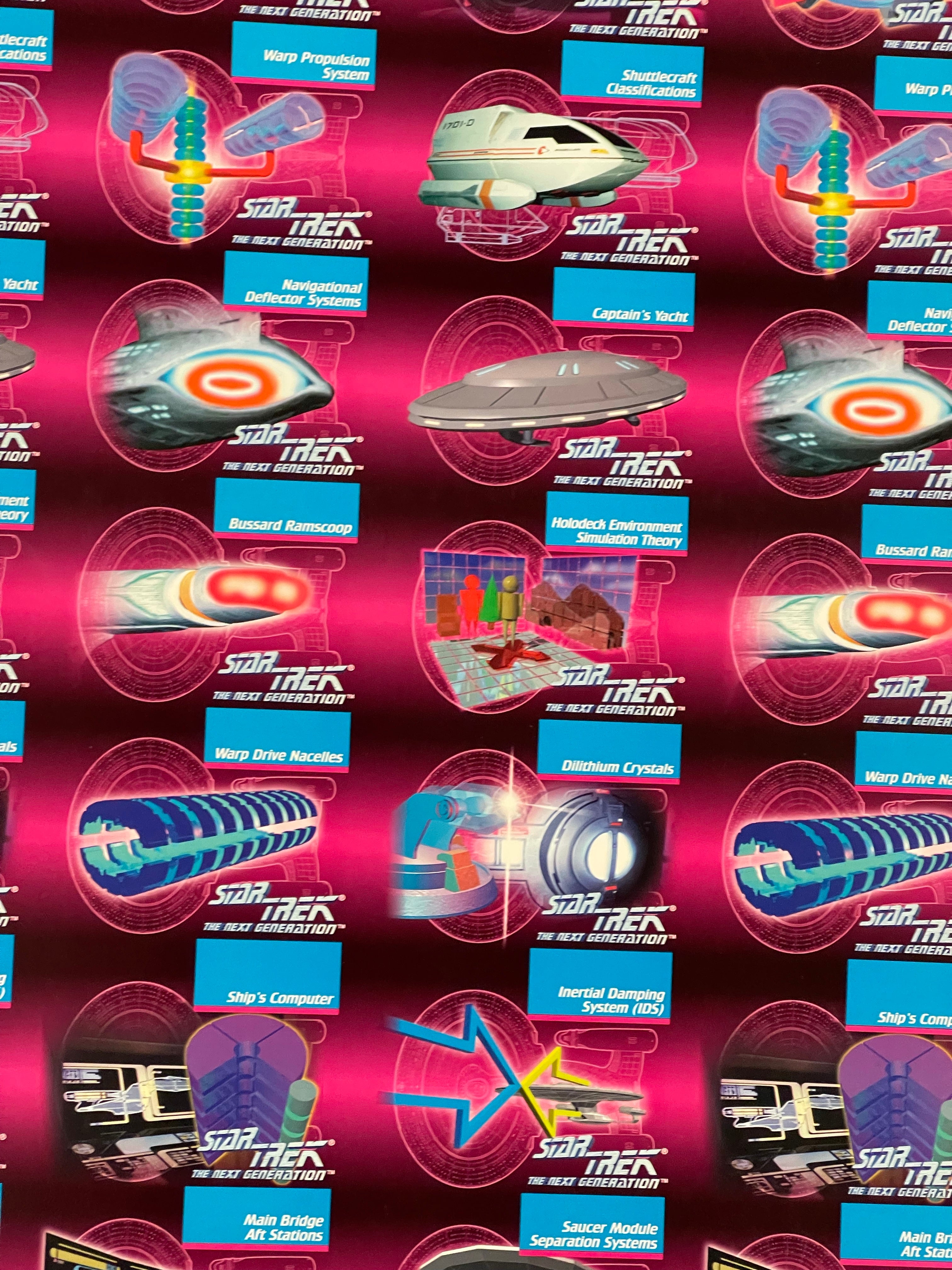 Star Trek Next Generation rare ships and weapons uncut cards sheet 1987