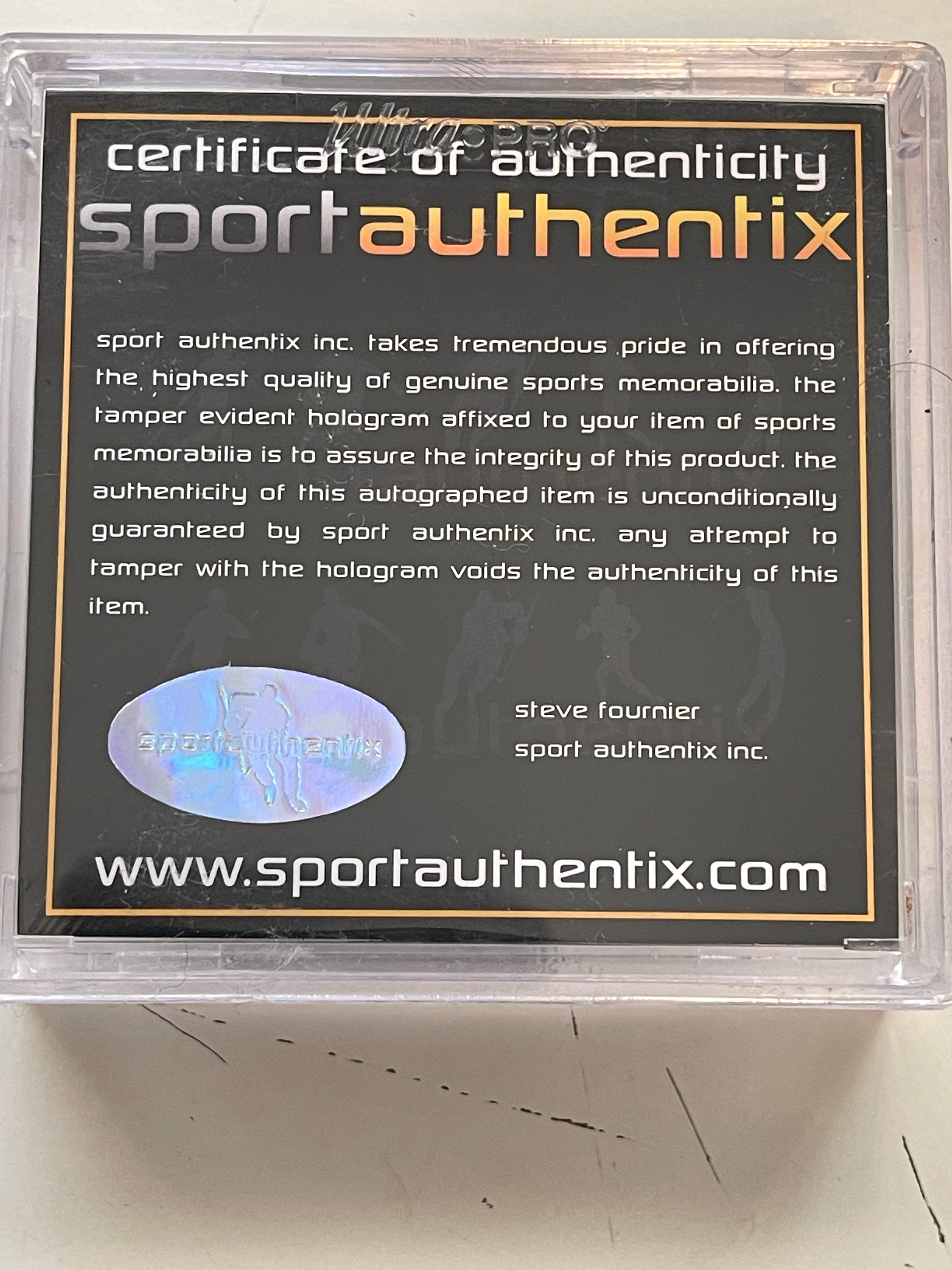 Johnny Bower special inscription autograph puck with COA