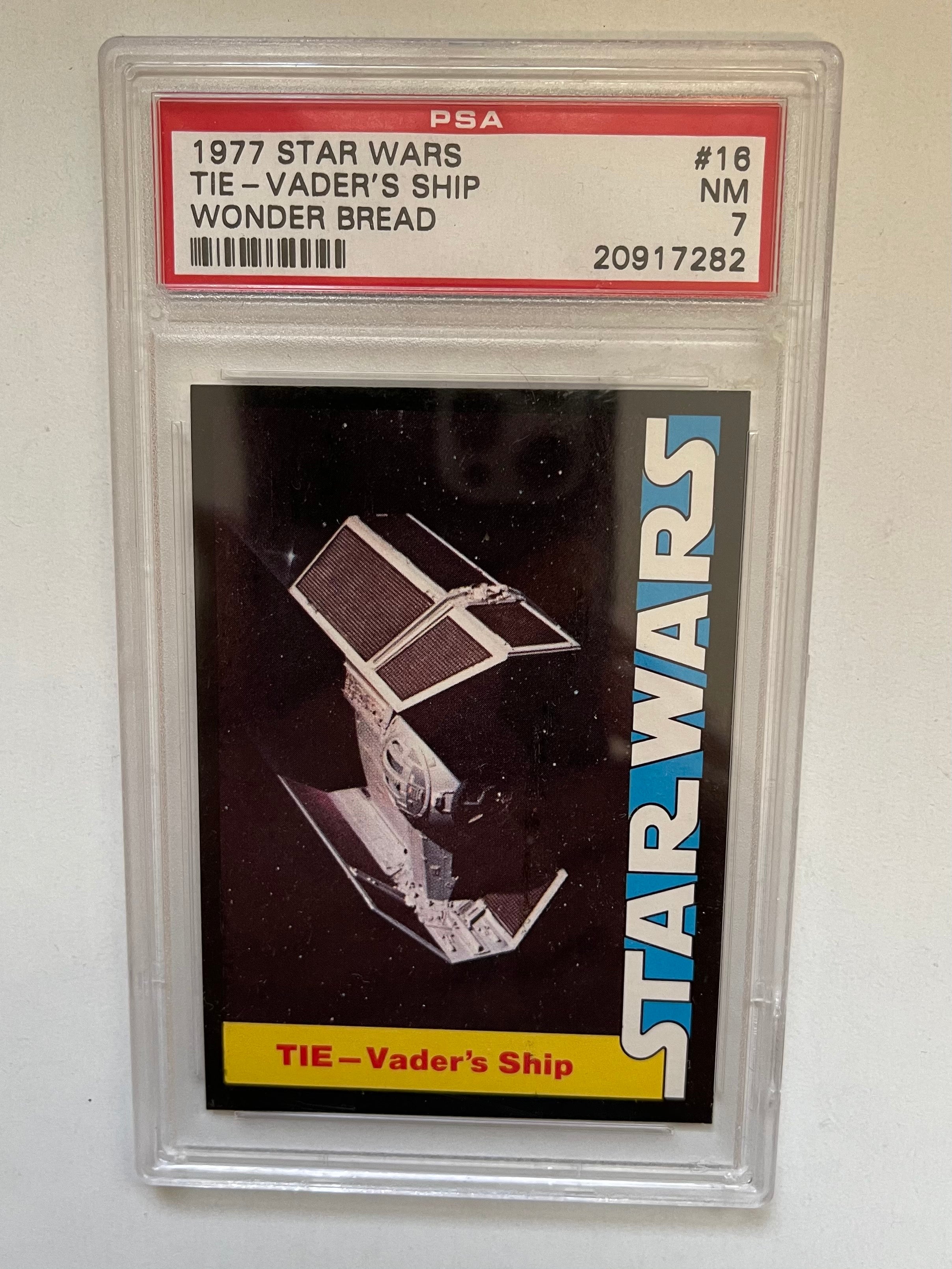 graded star wars cards Star Wars Wonder bread Darth Vader's ship PSA 7 graded card 1977