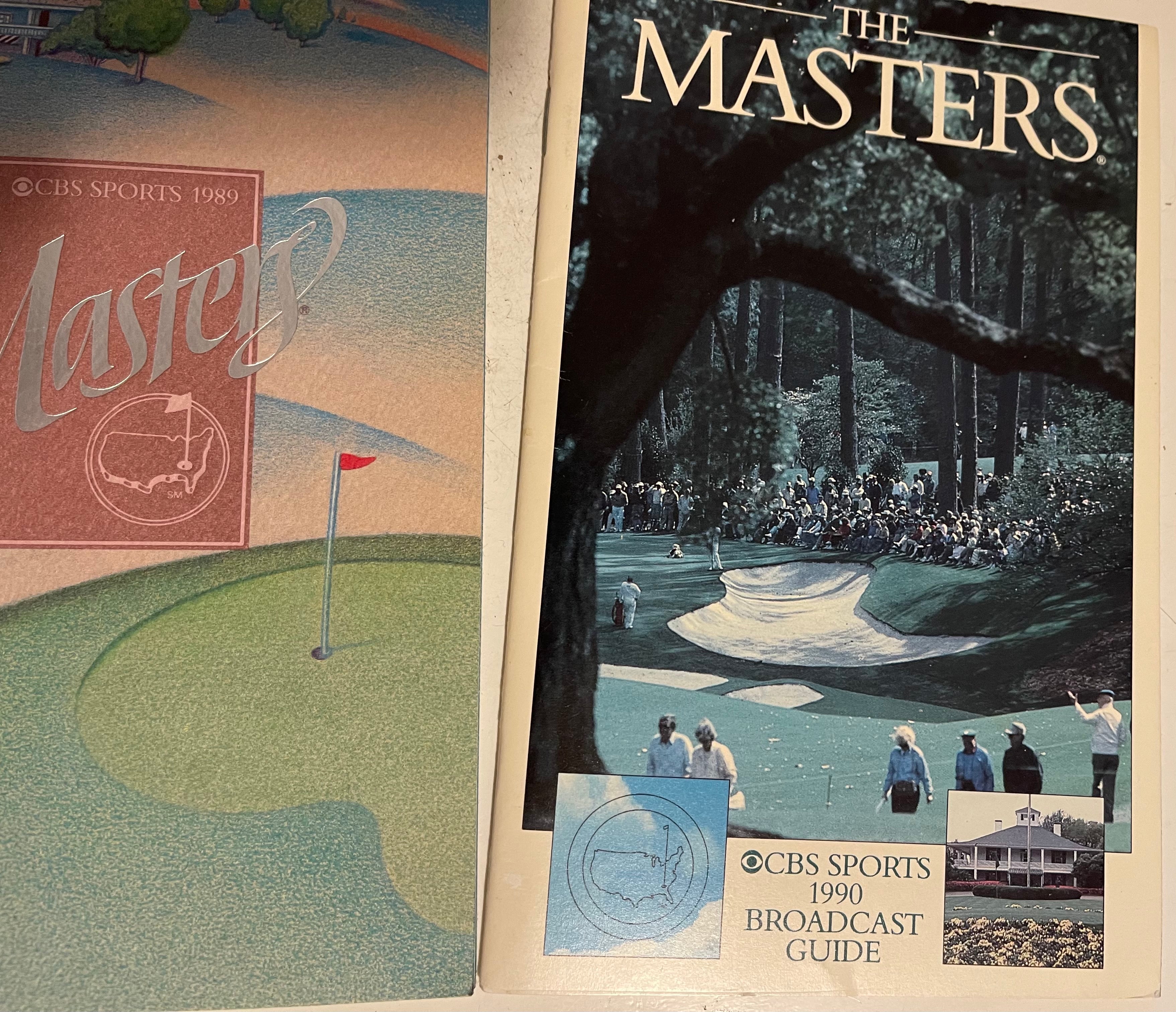 The Masters Golf Tournament CBS sports guides 1989 and 1990