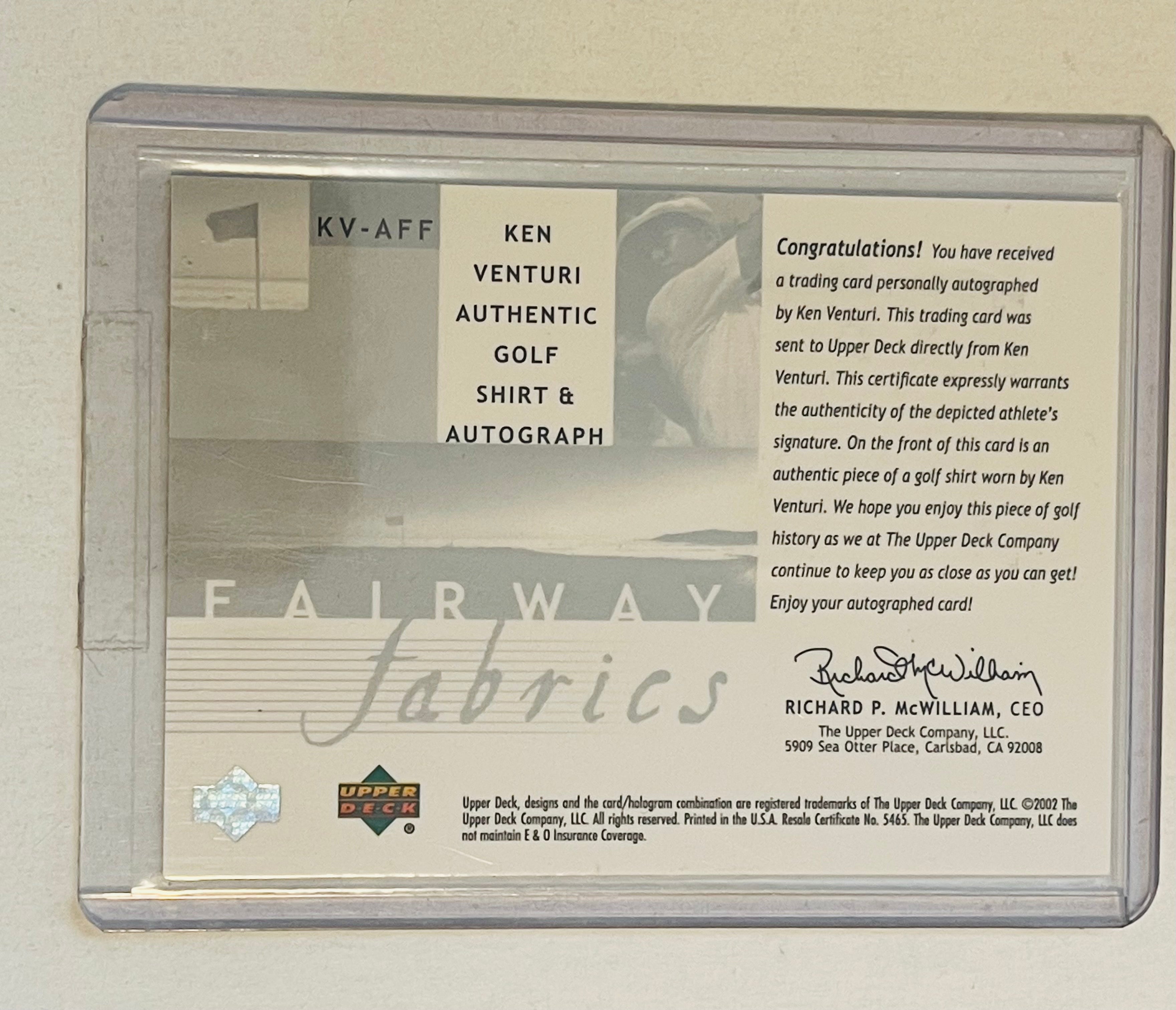 Golf PGA Kent Kenturi autograph memorabilia upperdeck insert card