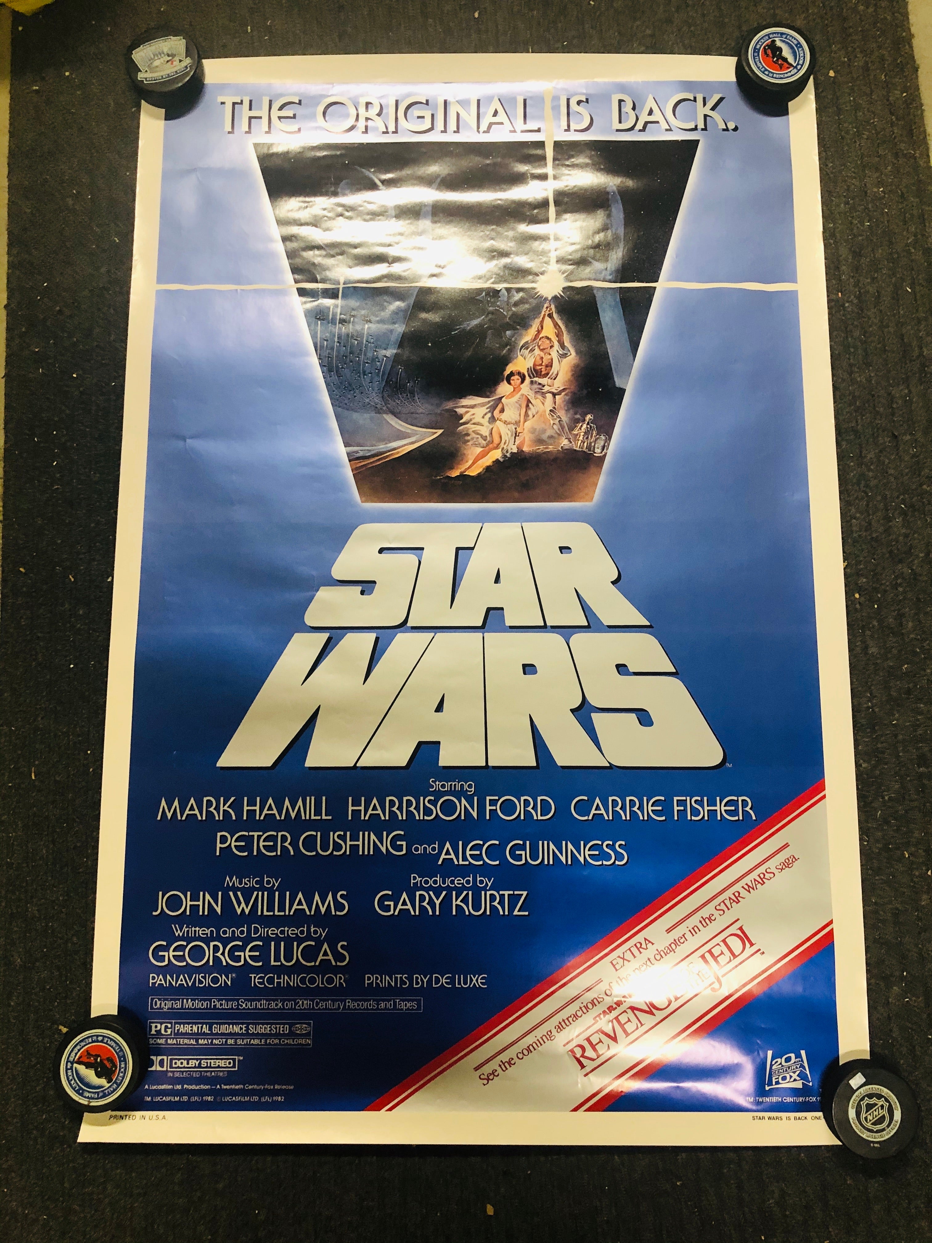 Star Wars movie rerelease original poster with Revenge of the Jedi rare preview