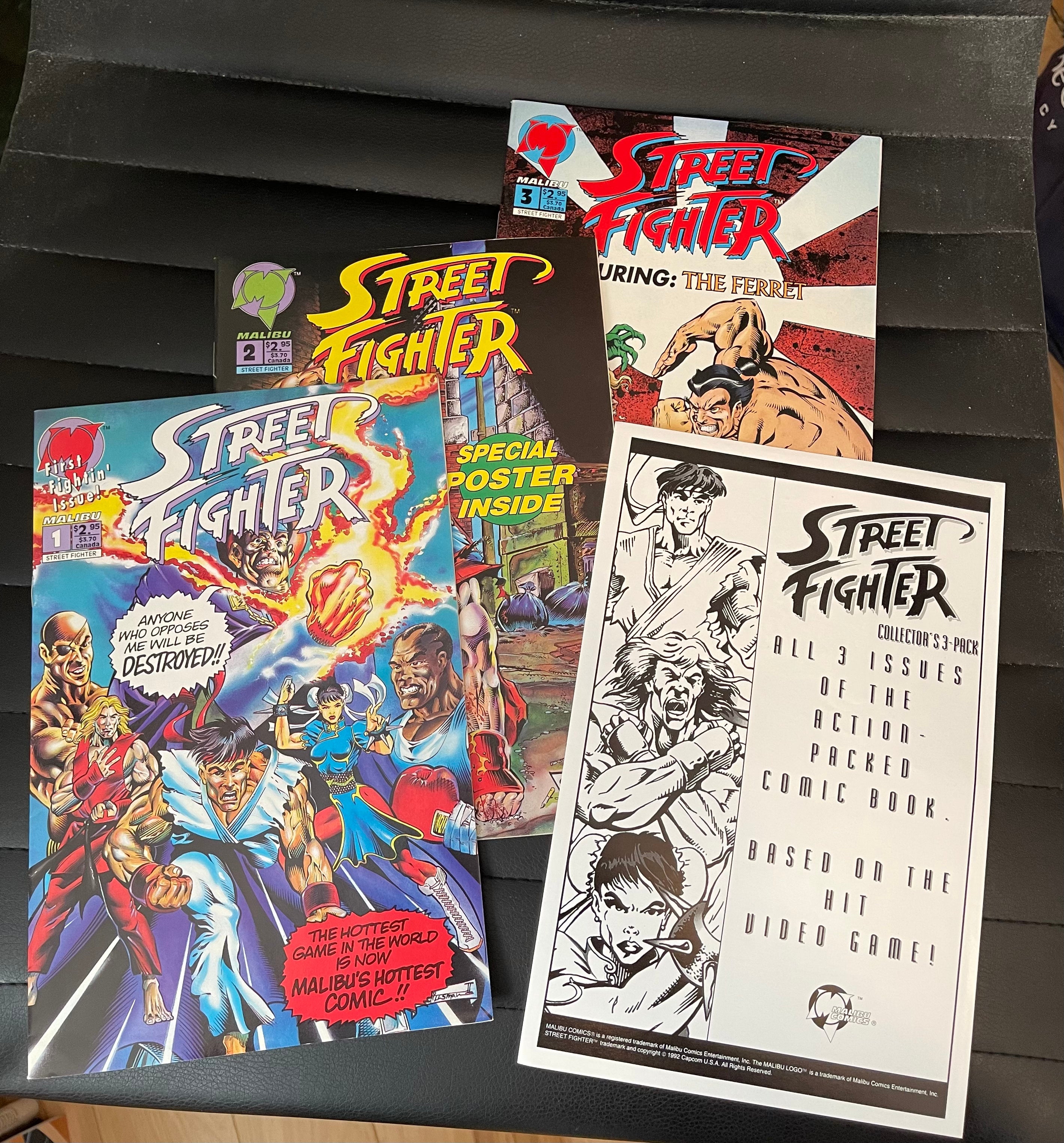 Street Fighter Malibu comics 1-3 lot deal 1993