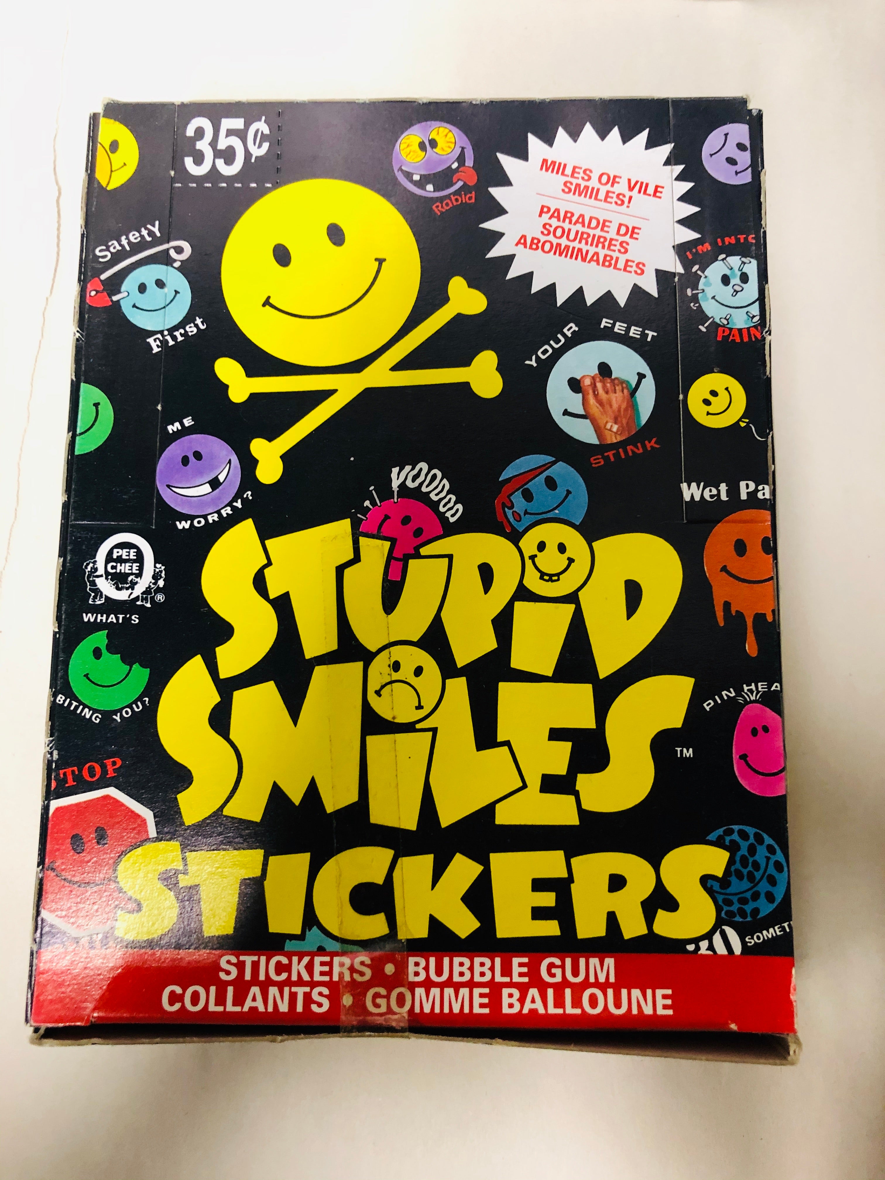 Stupid Smile opc rare stickers cards full box. 1989