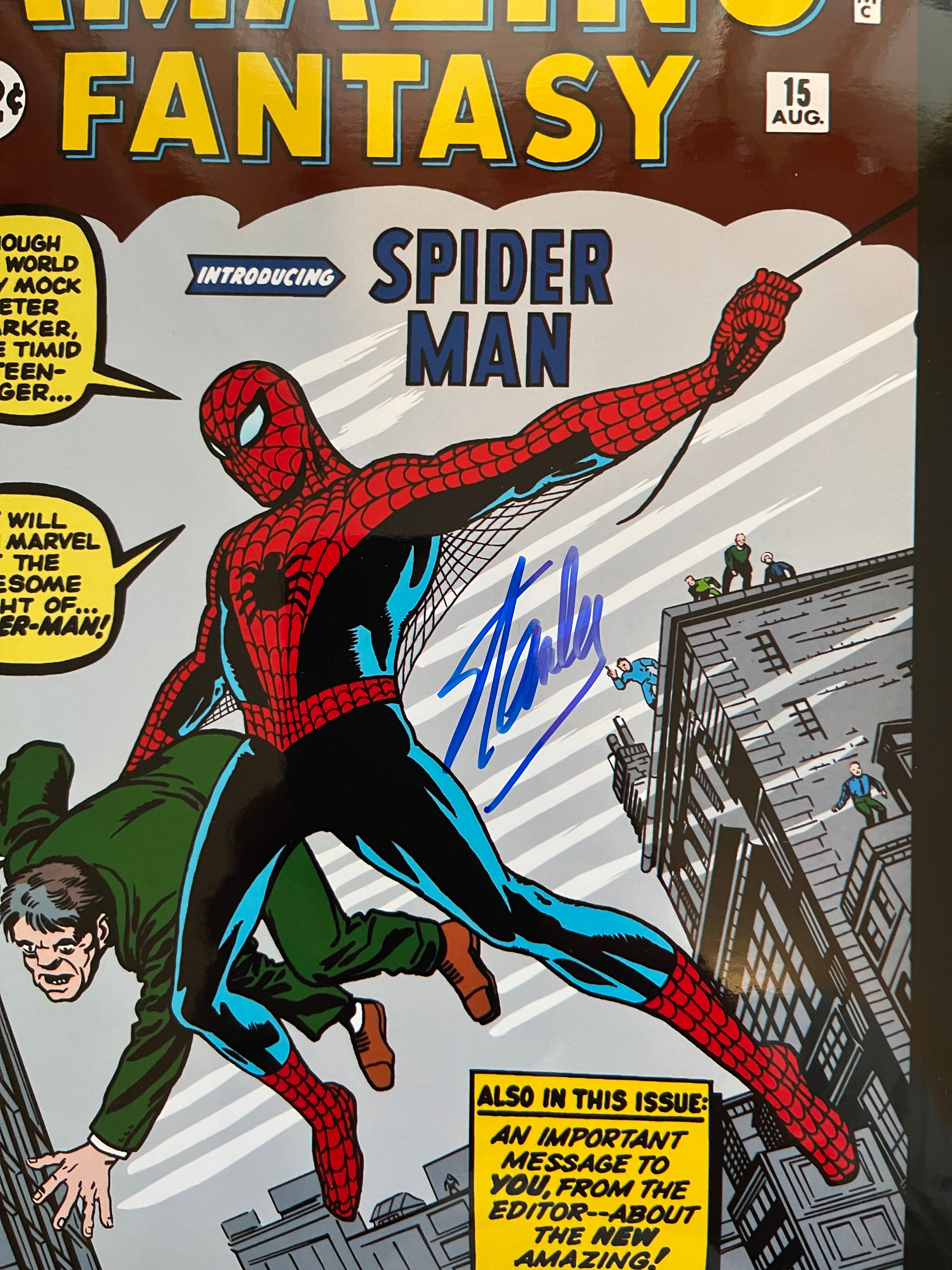 Spider-Man Amazing Fantasy 15 autograph by Stan Lee glossy photo certified by Fanexpo