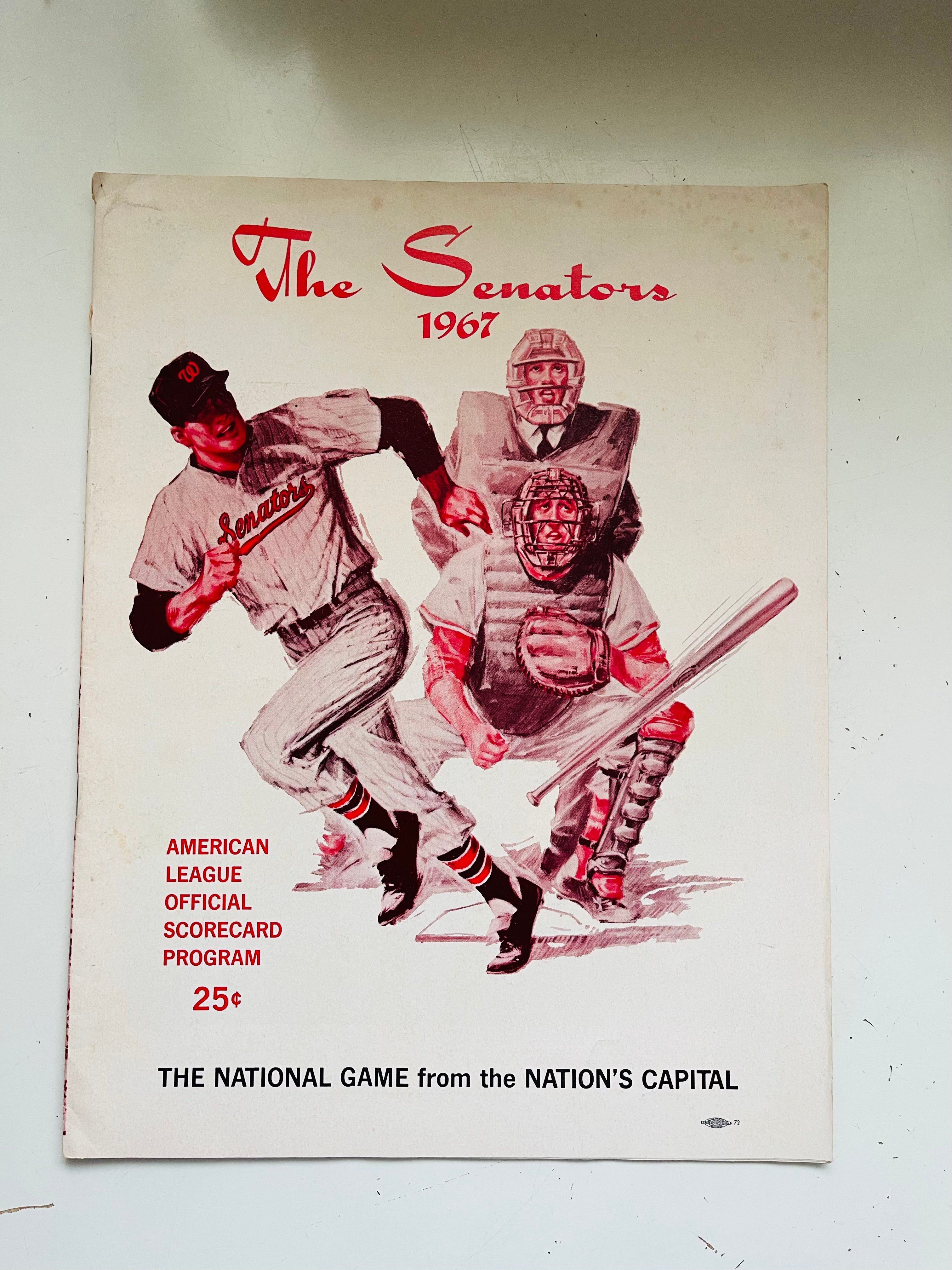 Washington Senators vs California Angels baseball game program 1967