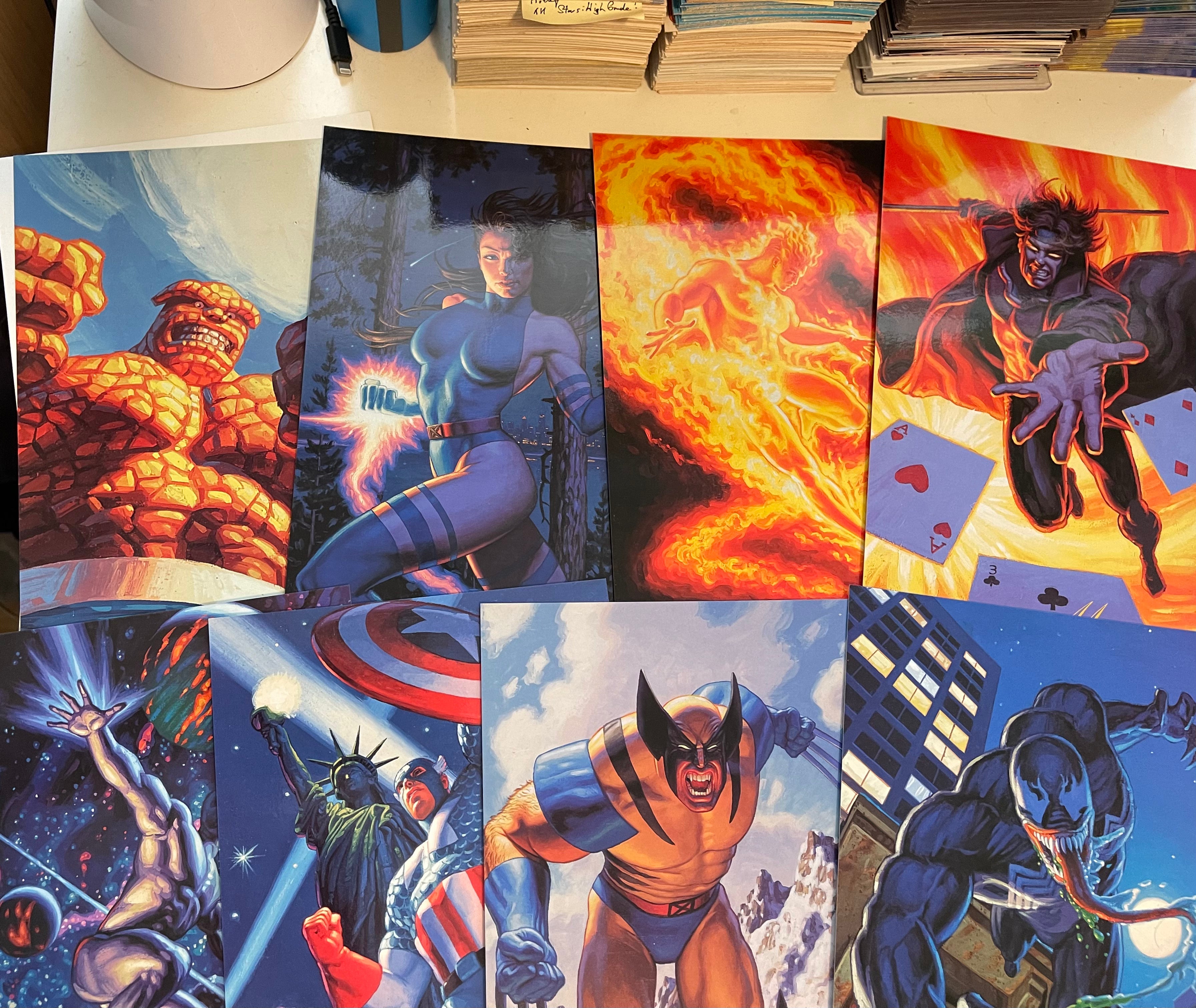 Marvel Masterprints 8x10 size 8 cards set 1994
