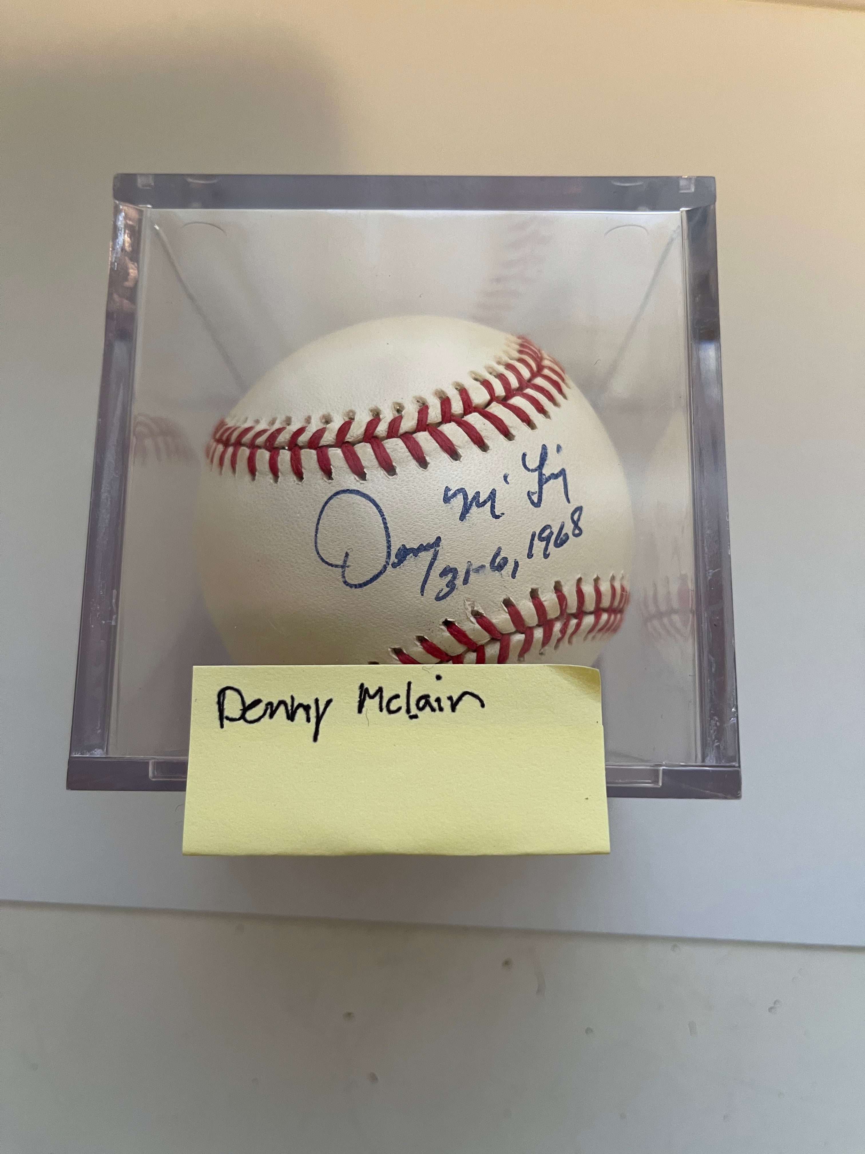 Denny McLain autograph baseball with COA