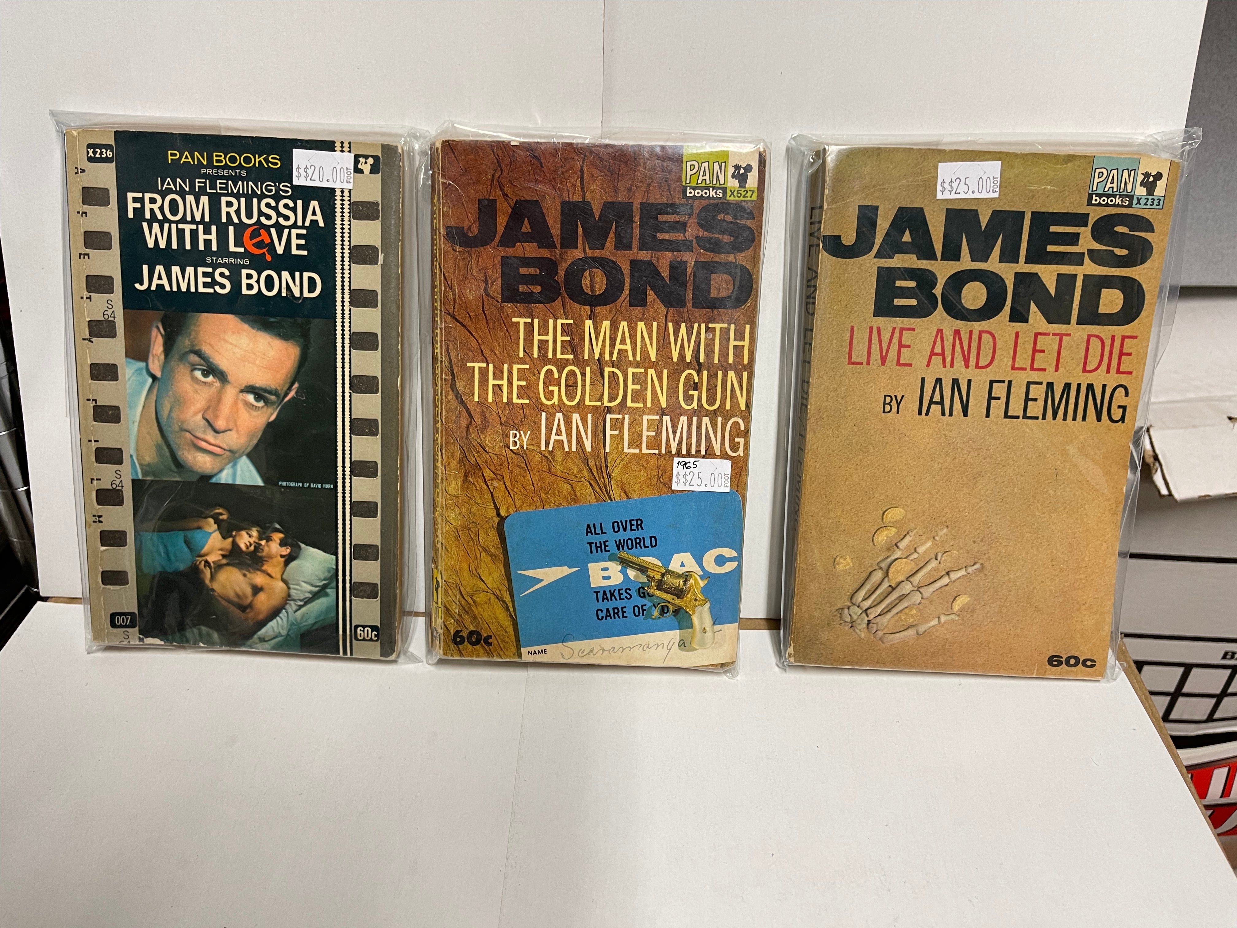 James Bond movies 3 pocket books 1960s