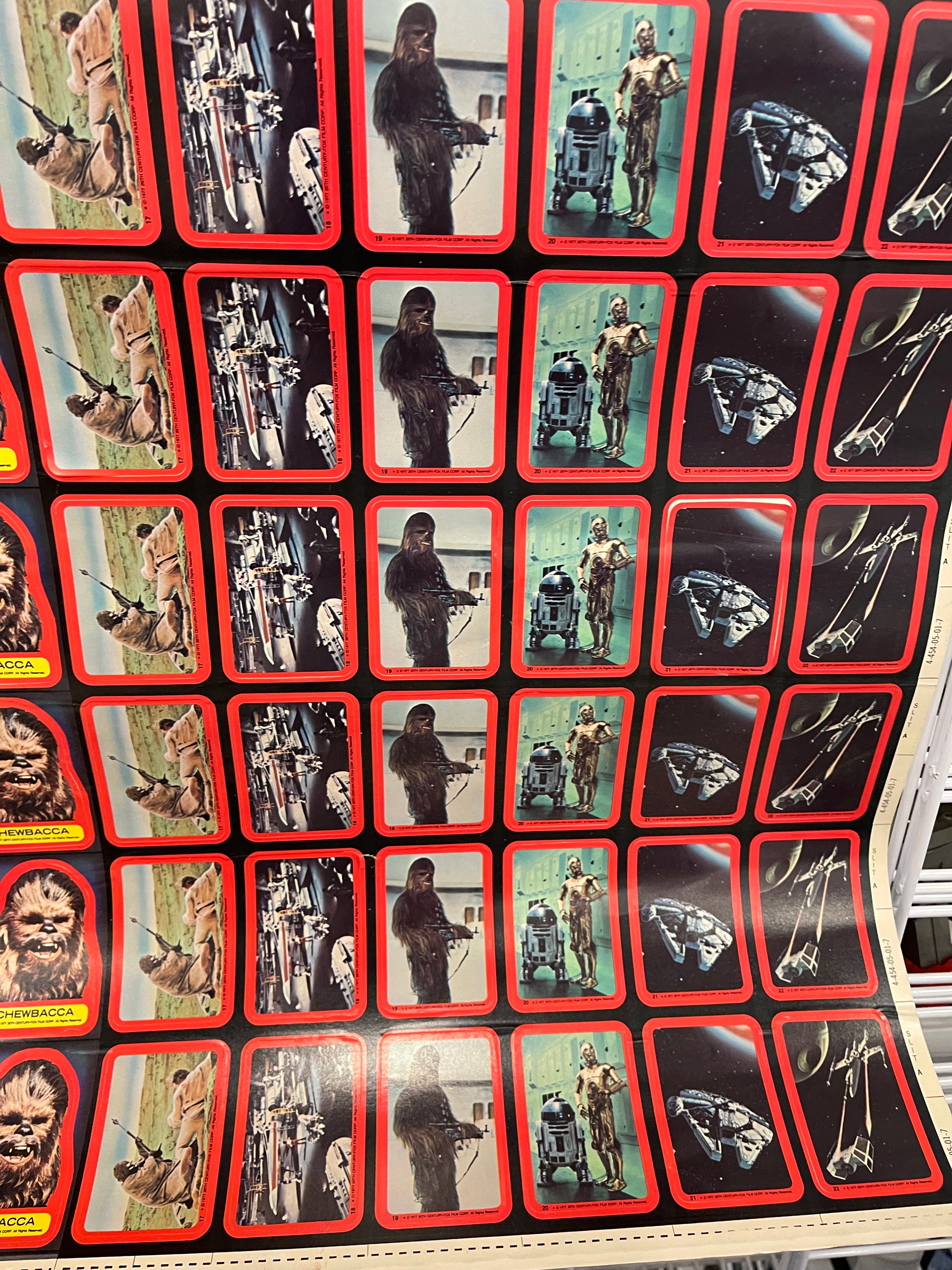 Star Wars movie Topps series 2 original uncut stickers sheet 1977