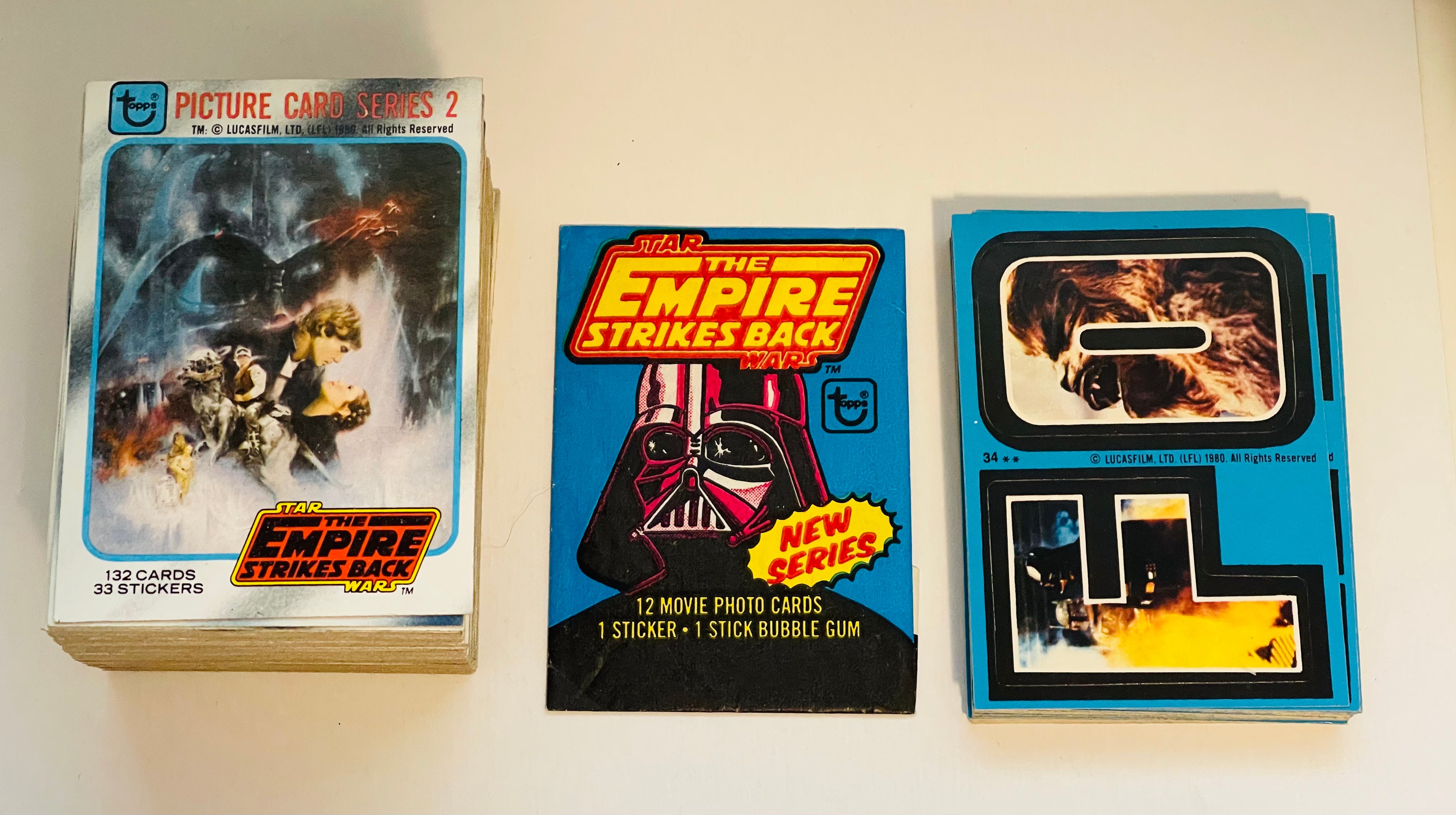 Empire Strikes Back cards and stickers high grade condition cards set 1981