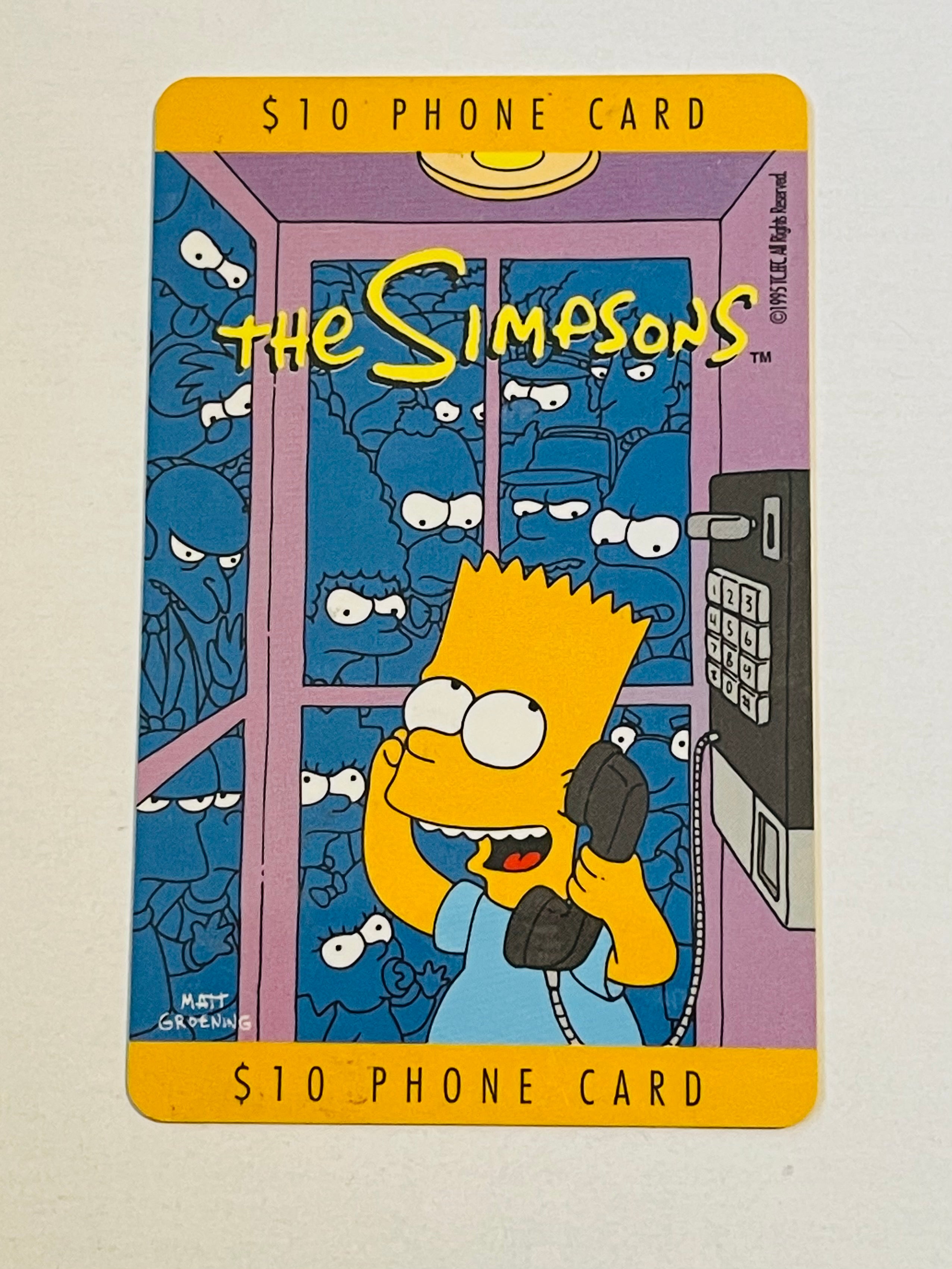 The Simpsons rare limited issue phone card 1990s The Simpsons rare limited issue phone card 1990s