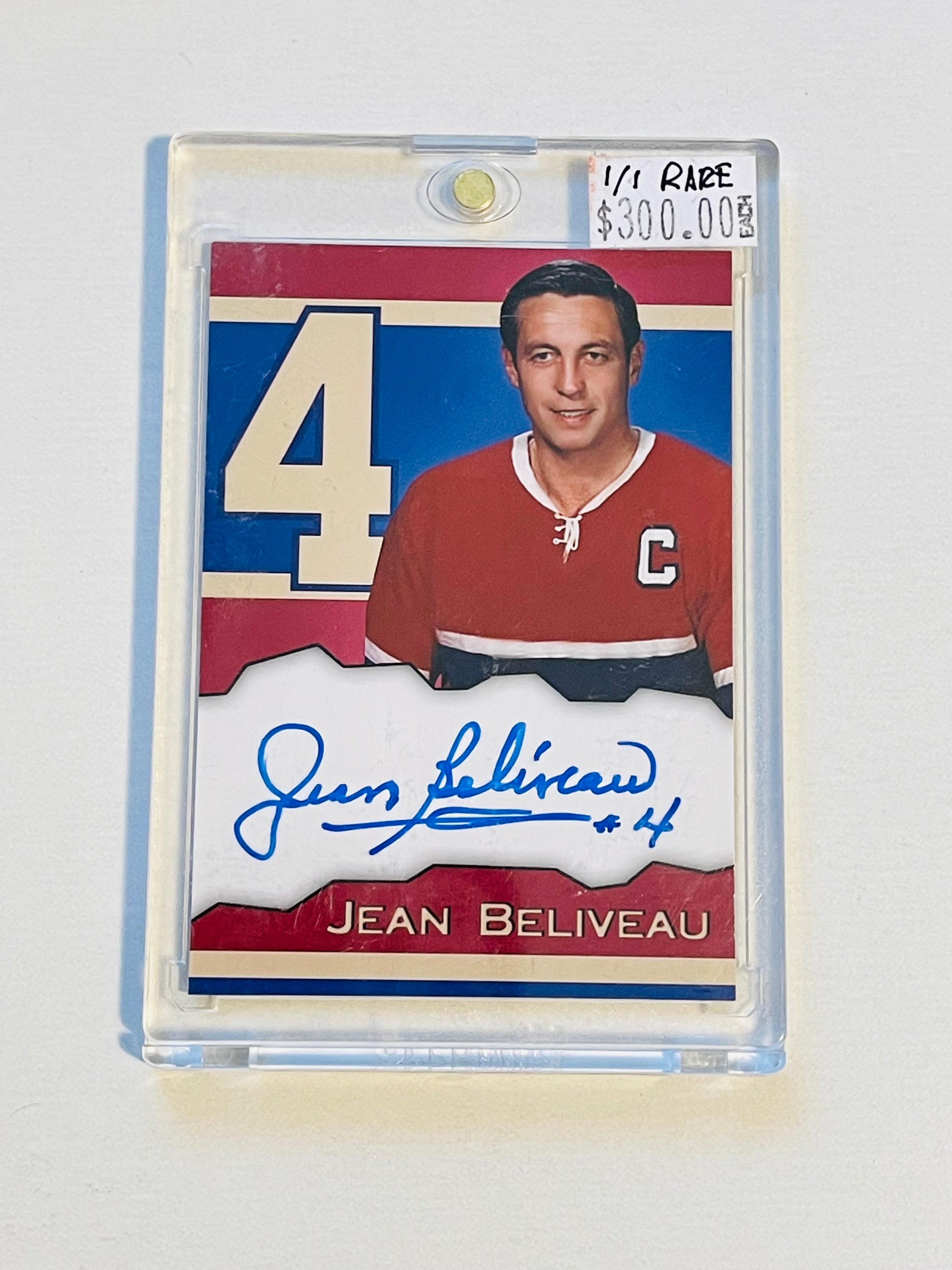 Jean Beliveau rare 1/1 autograph hockey card 2006