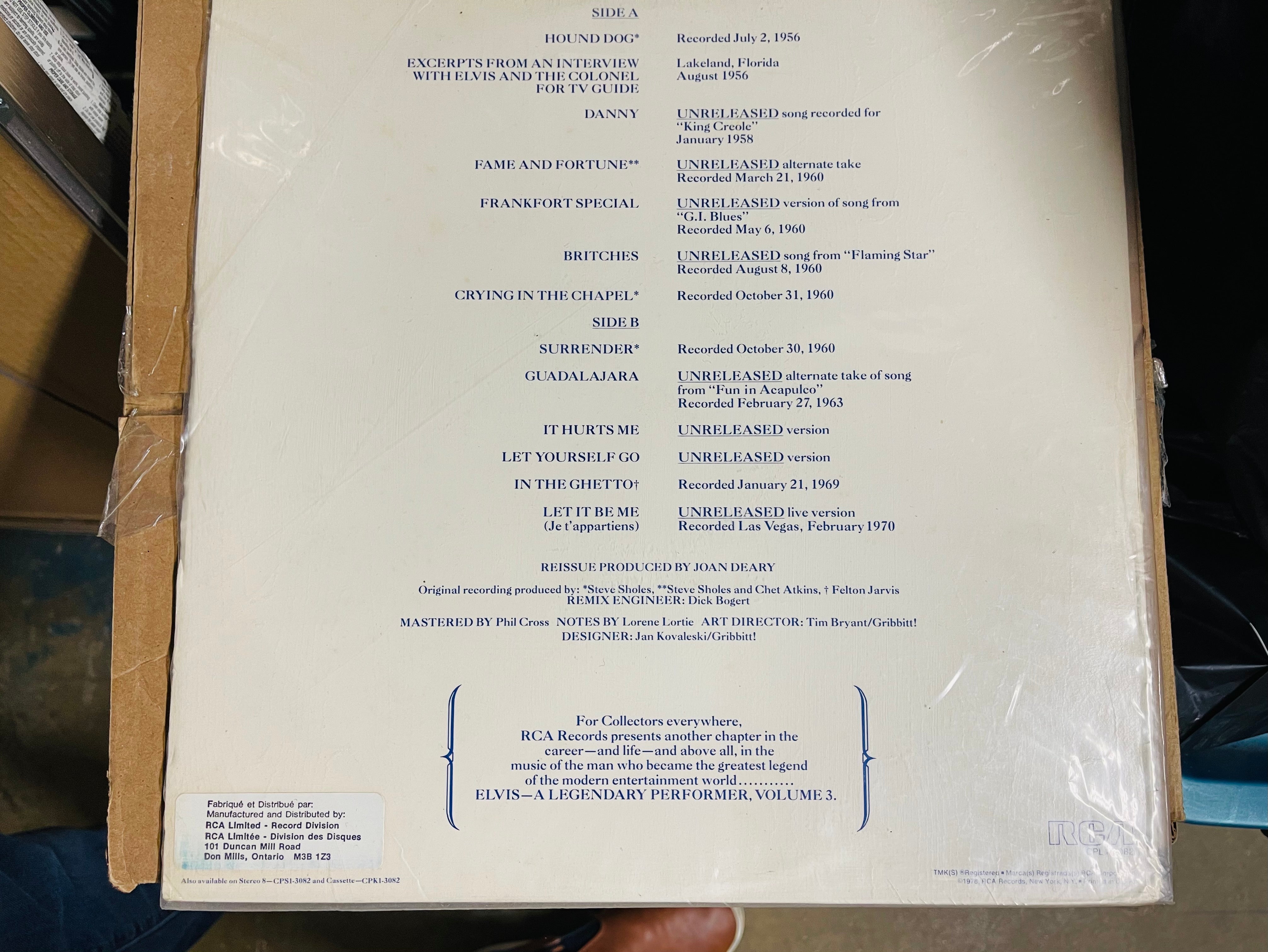 Elvis legendary performer record album 1978