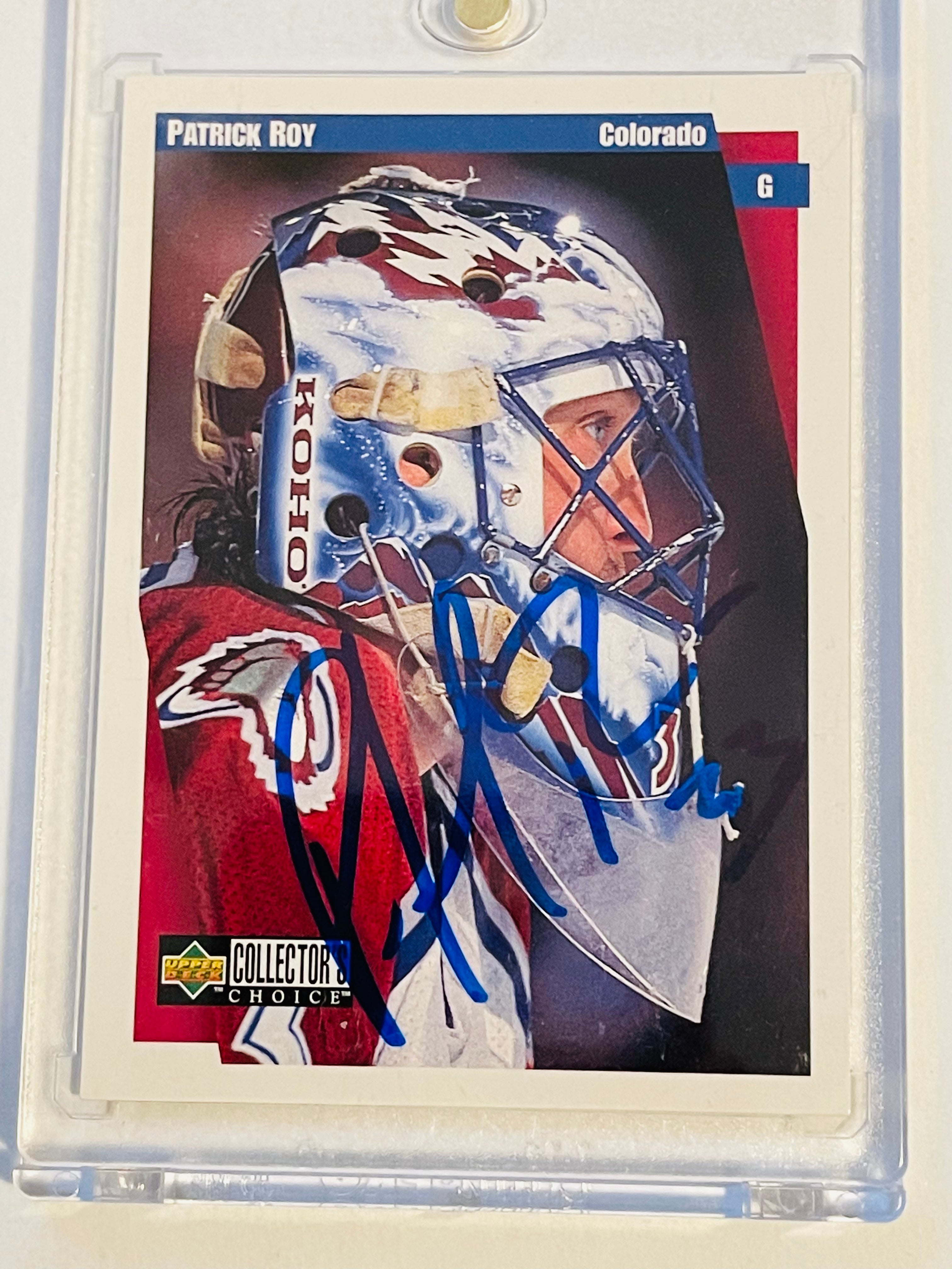 Patrick Roy autograph hockey card with COA