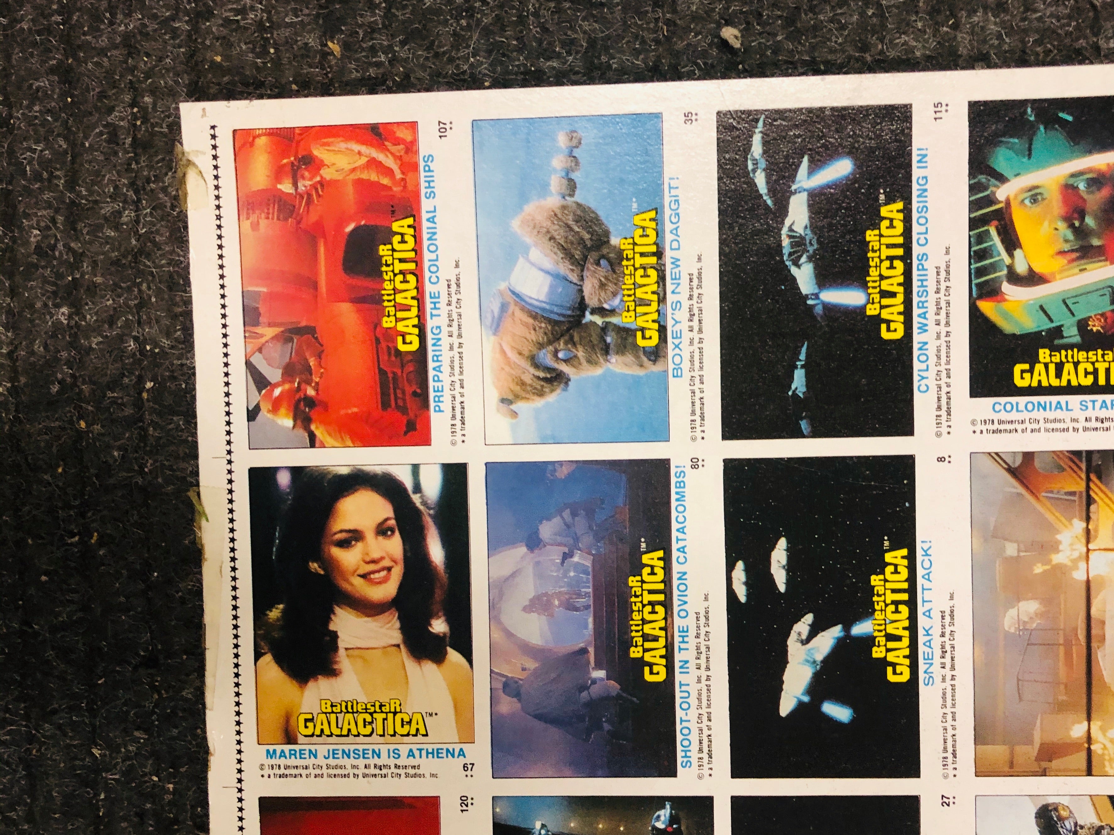 1978 Battlestar Galactica movie cards rare uncut sheet