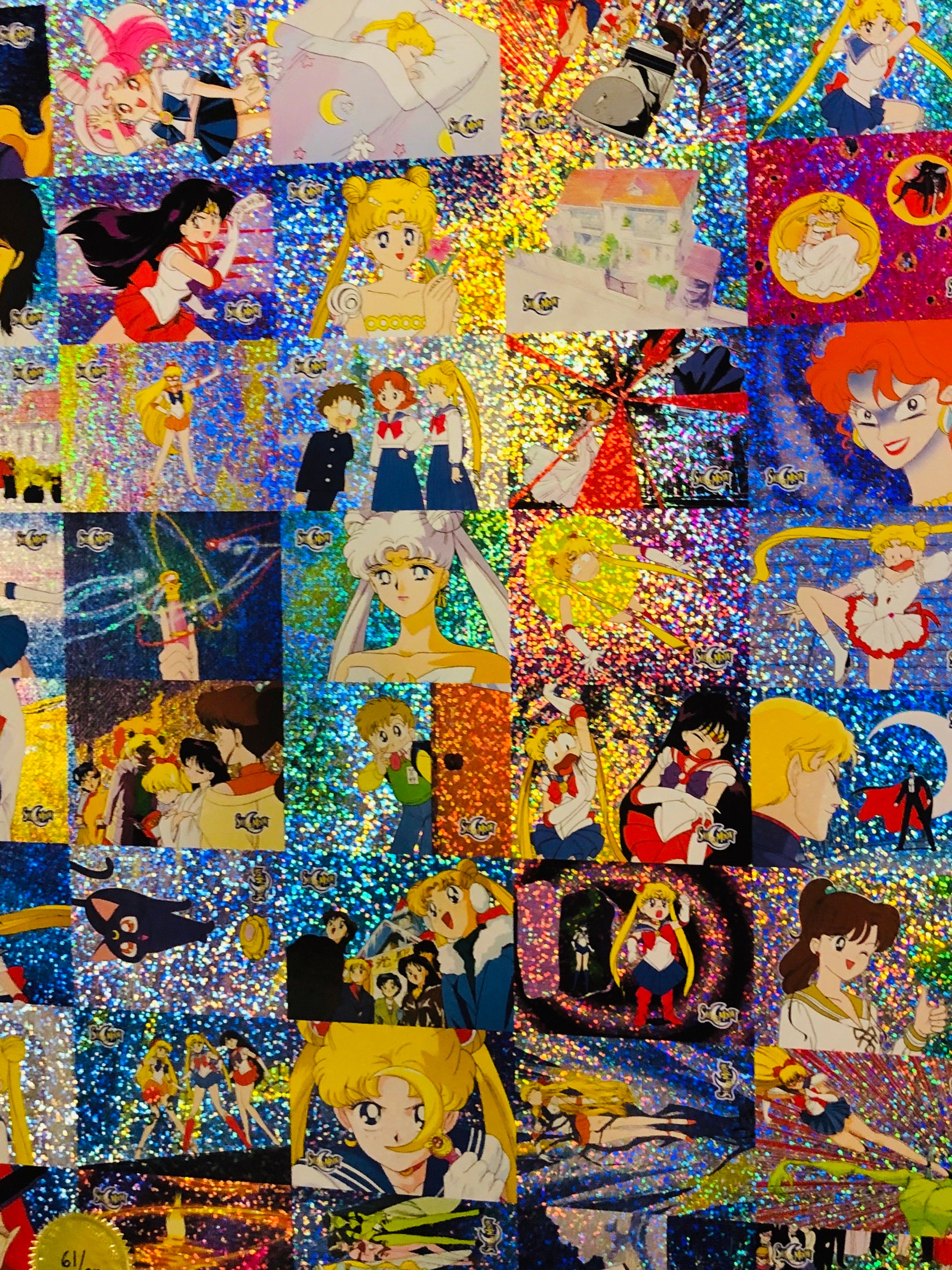 rare sailor moon cards Sailor Moon anime rare foil uncut cards sheet 56/95 from 1990