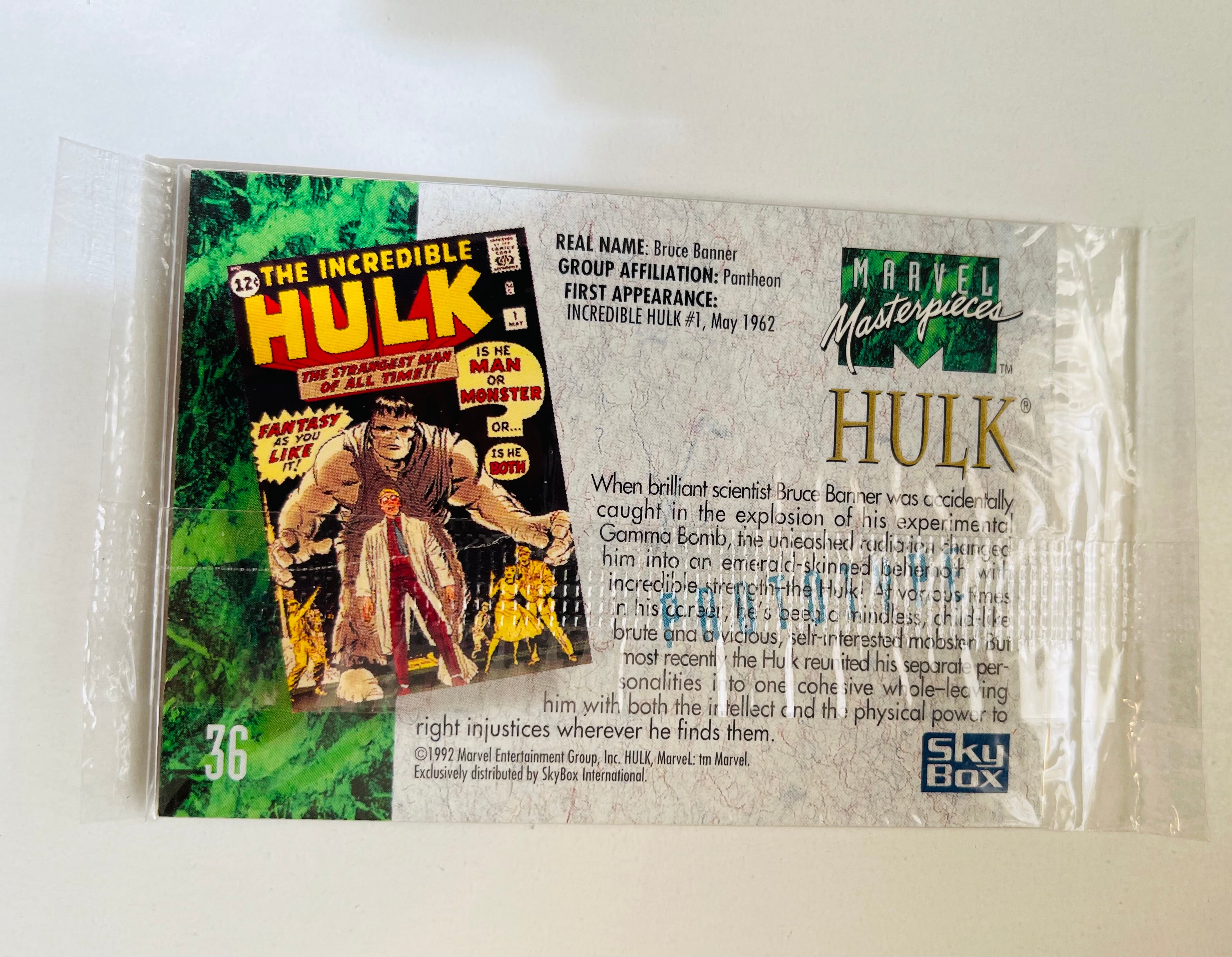 Marvel Masterpieces series 1 rare 3 cards promo factory sealed pack 1992