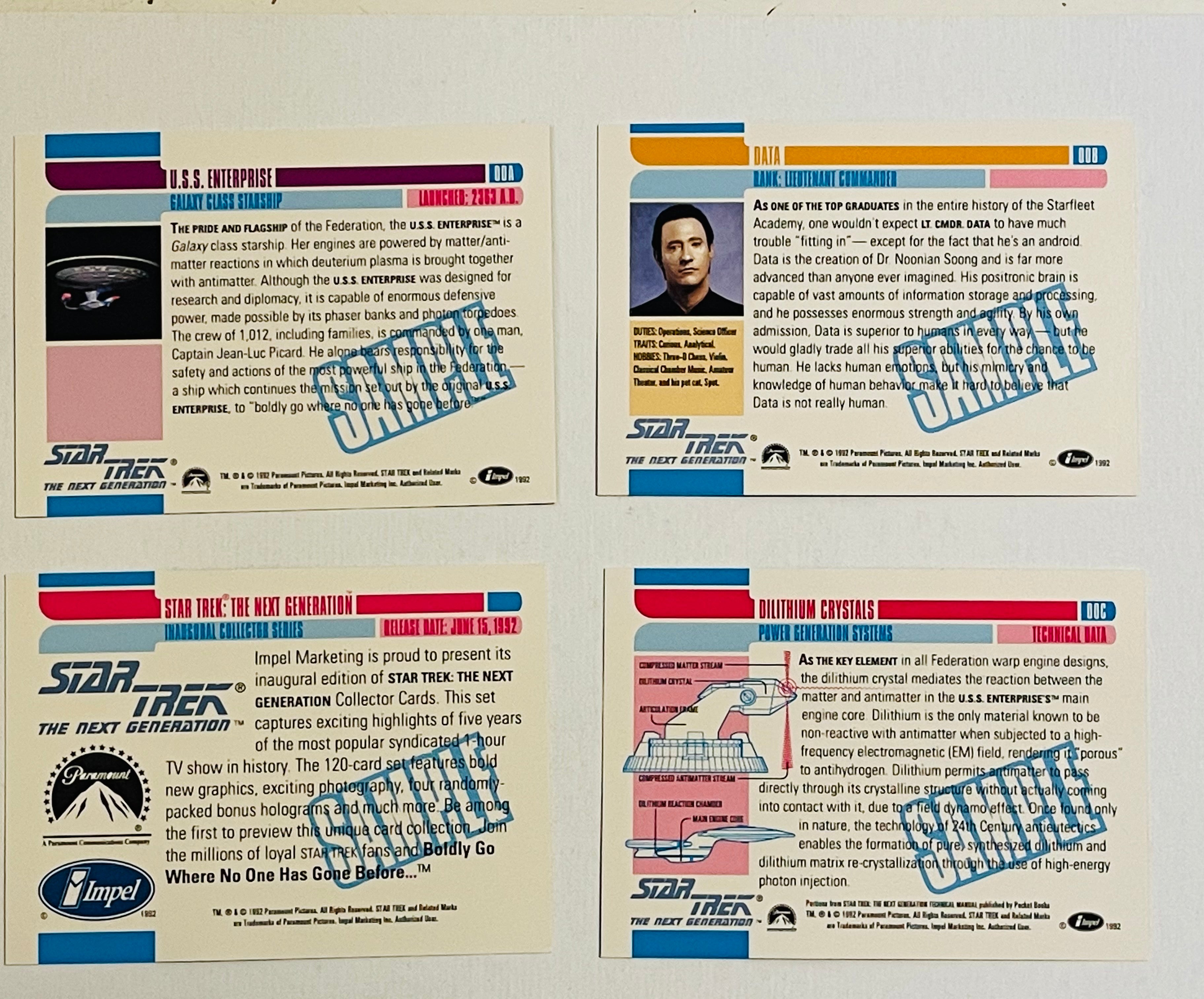 Star Trek Next Generation TV show rare 4 cards factory sealed promo set 1992