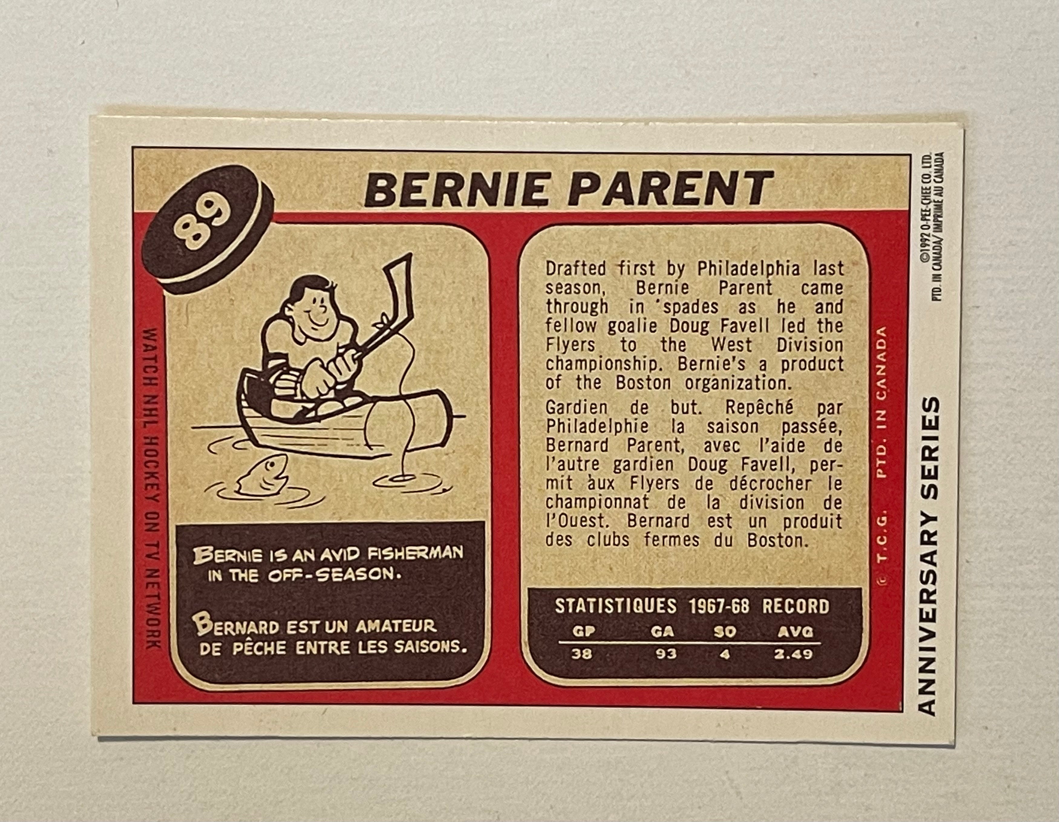 Bernie Parent hockey legend opc autograph card with COA 1992