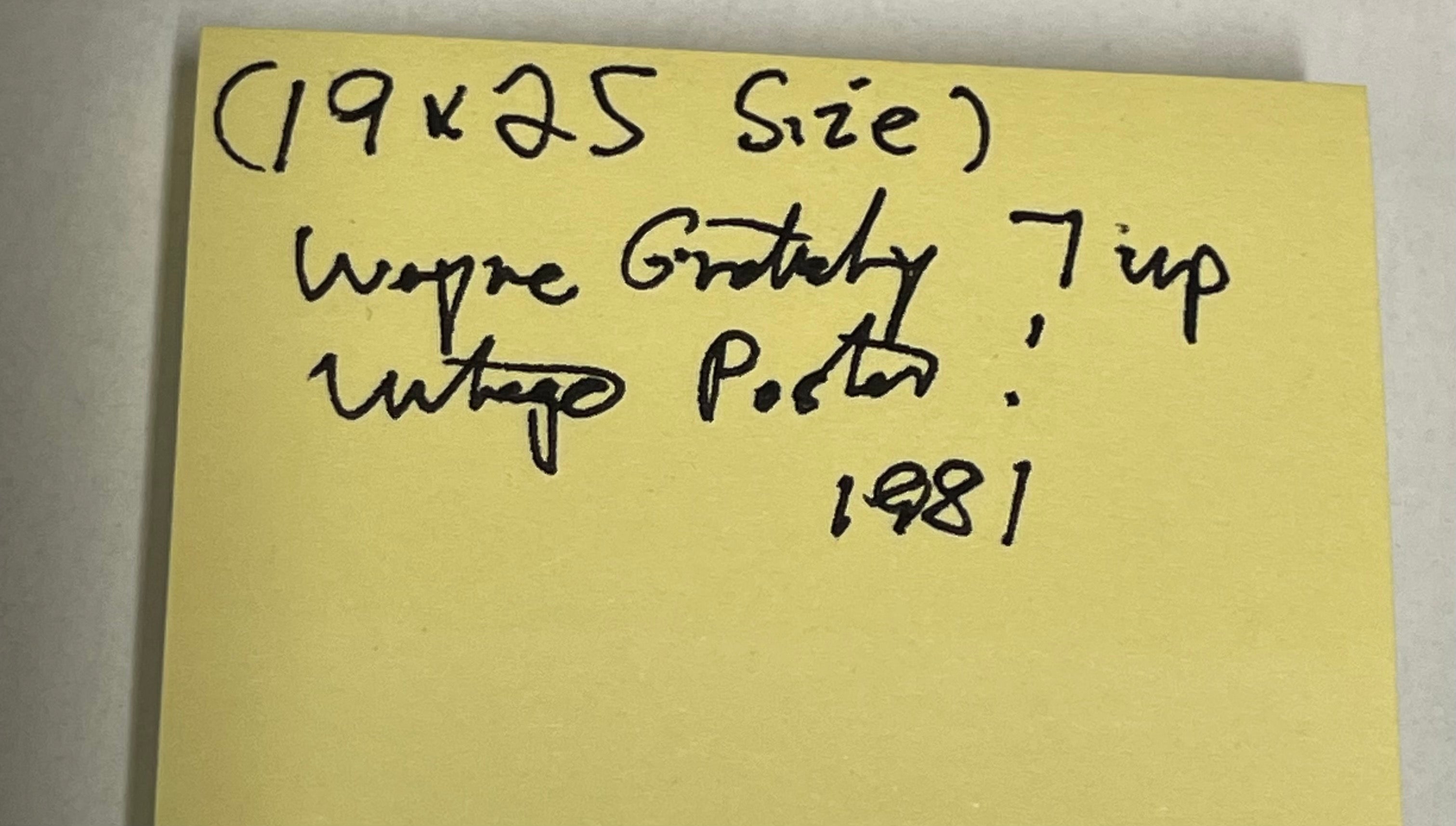 Wayne Gretzky Edmonton Oilers original 7 Up vintage poster 1981