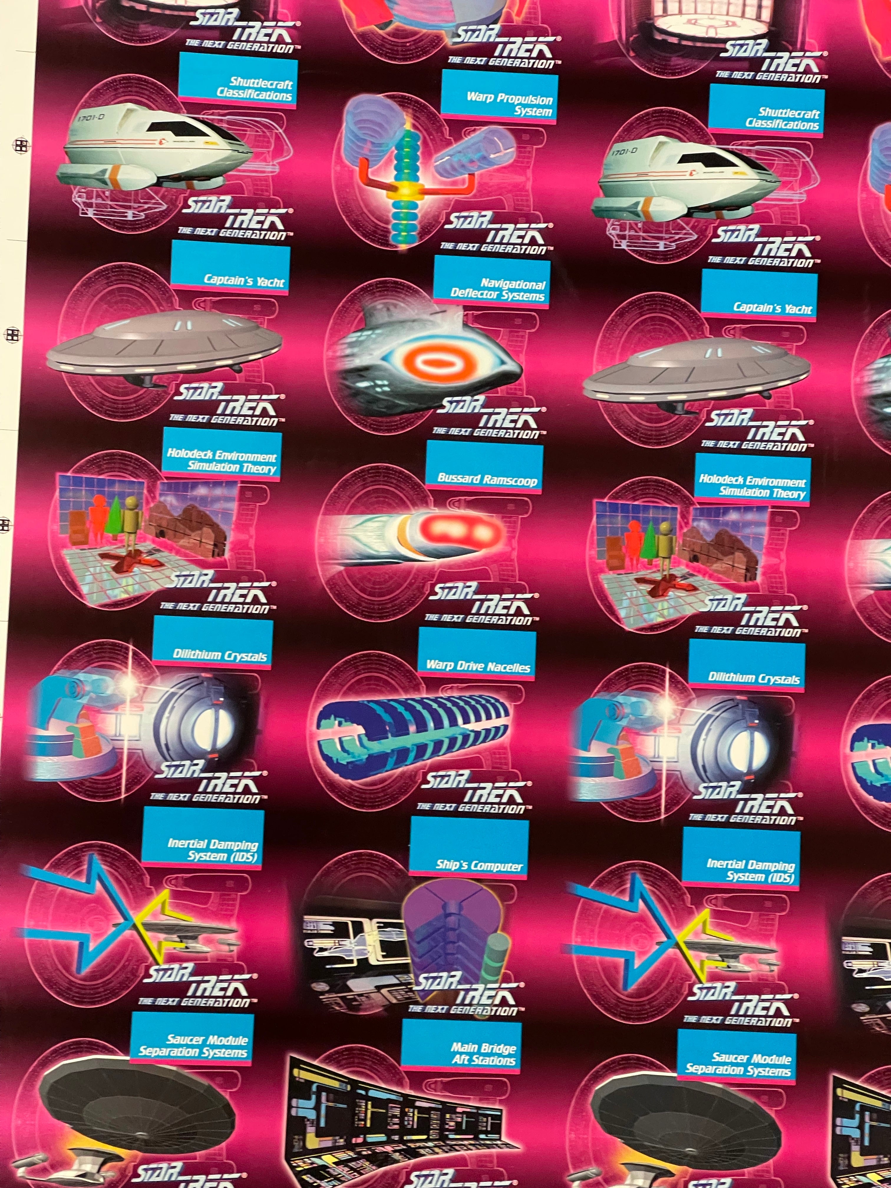 Star Trek Next Generation rare ships and weapons uncut cards sheet 1987