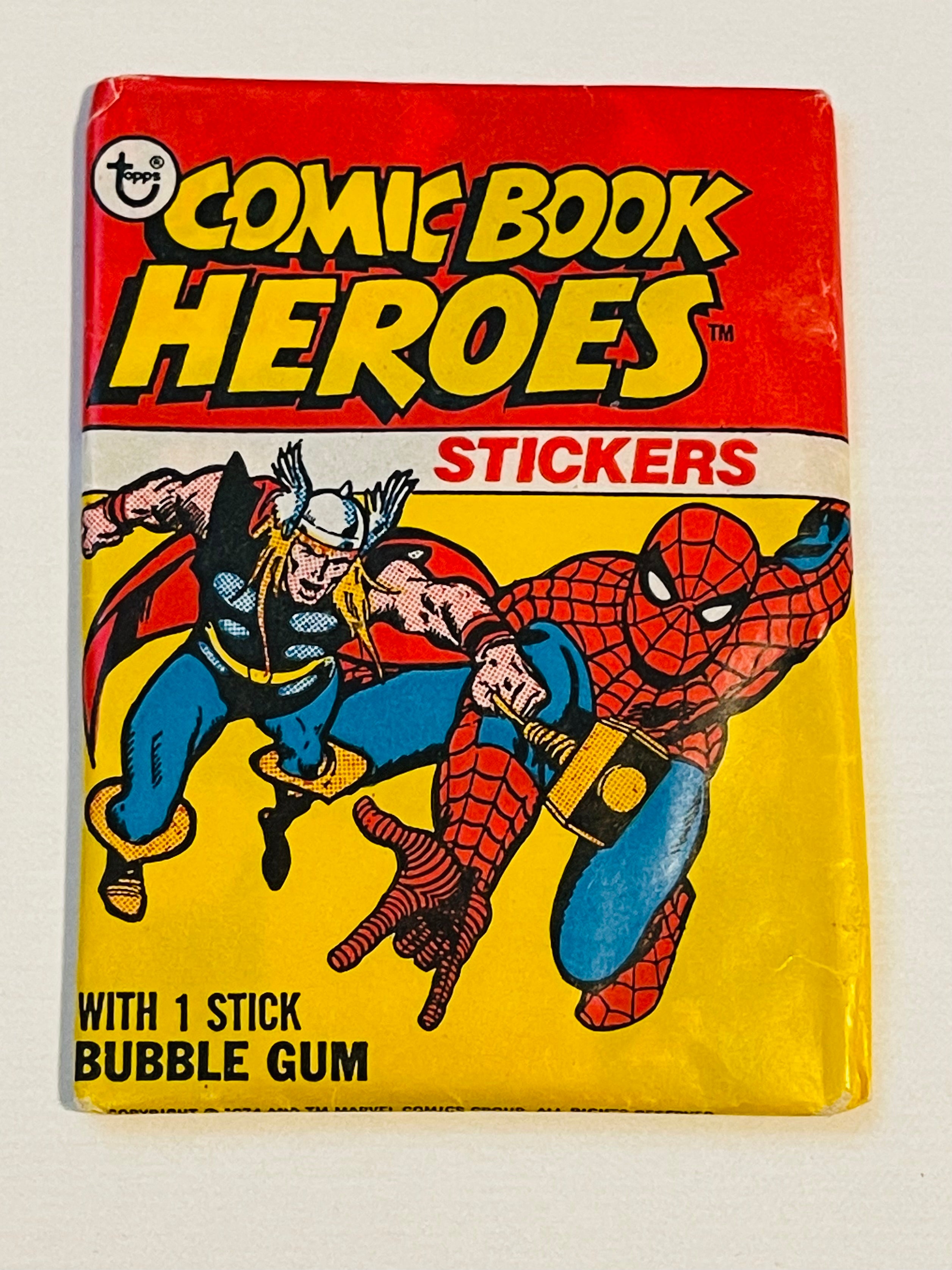 Marvel comic cards stickers rare pack 1974 Marvel comic cards stickers rare pack 1974