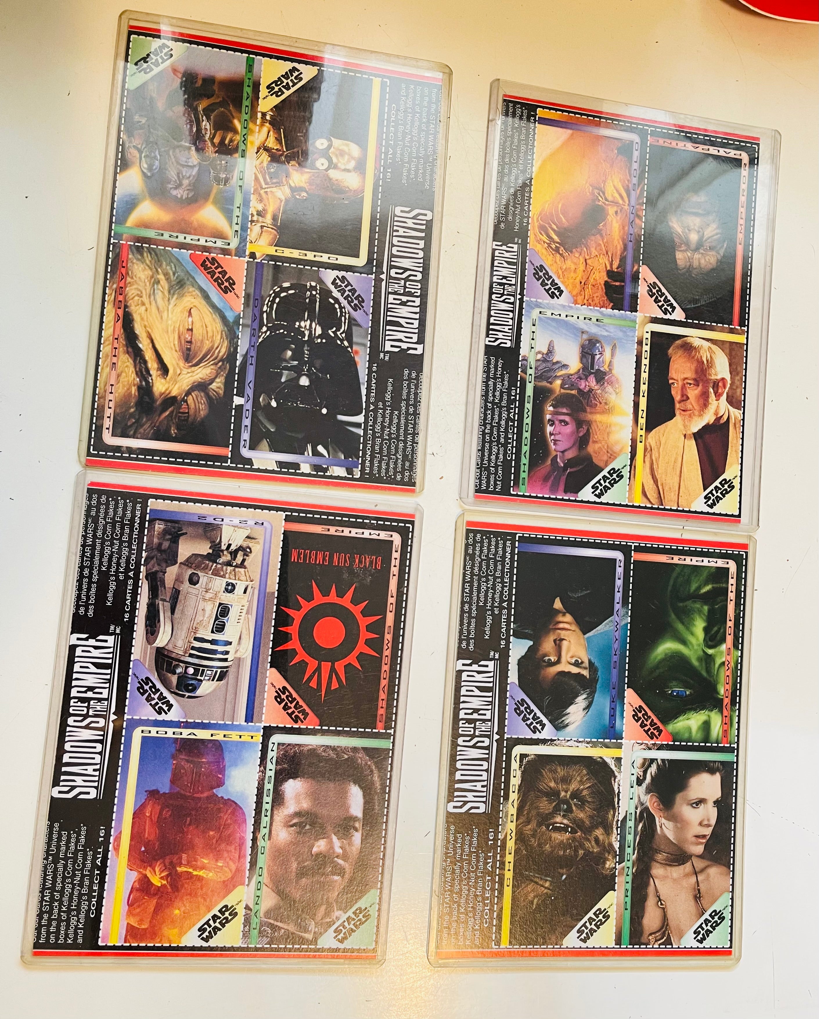 rare star wars cards Star Wars Shadows of the Empire Kelloggs cereal rare 4 panels cards se