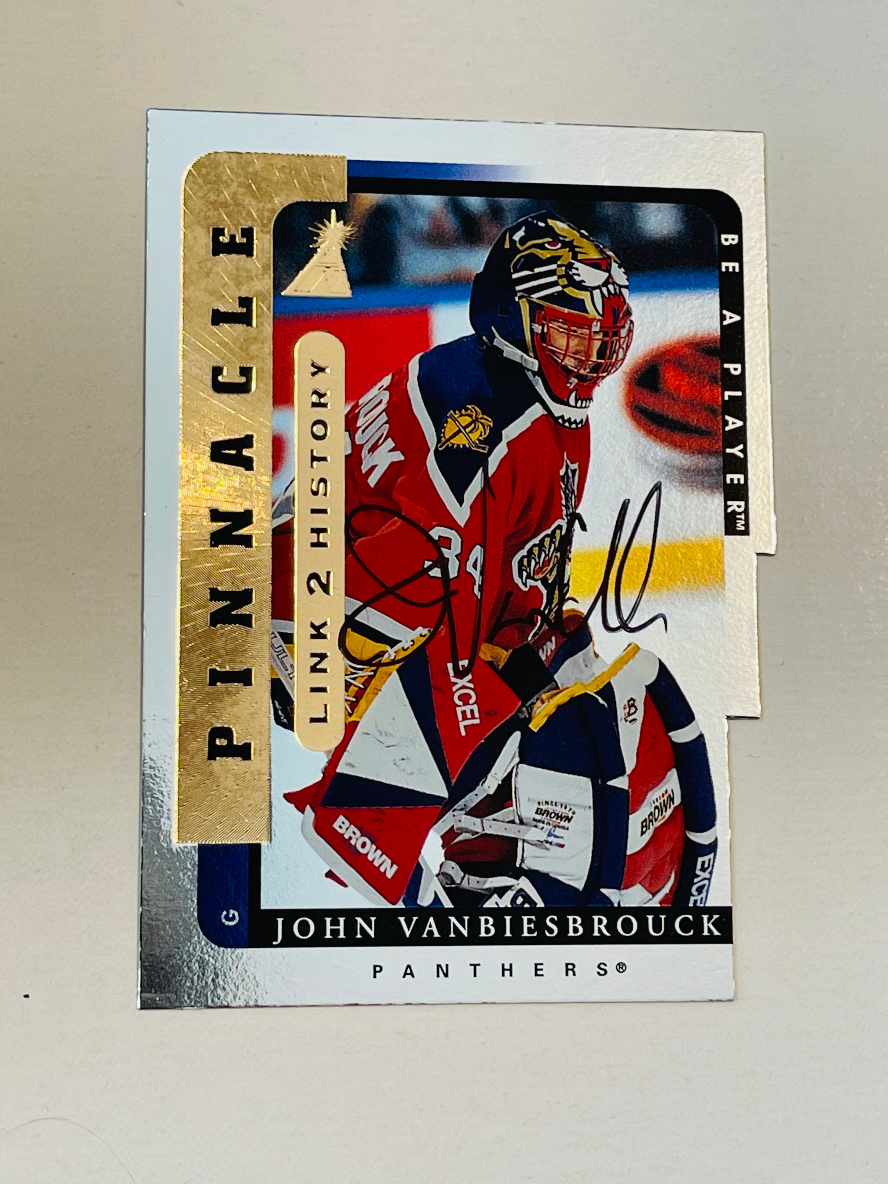 John Vanbiesbrouck Score Pinnacle hockey autograph insert card 1997