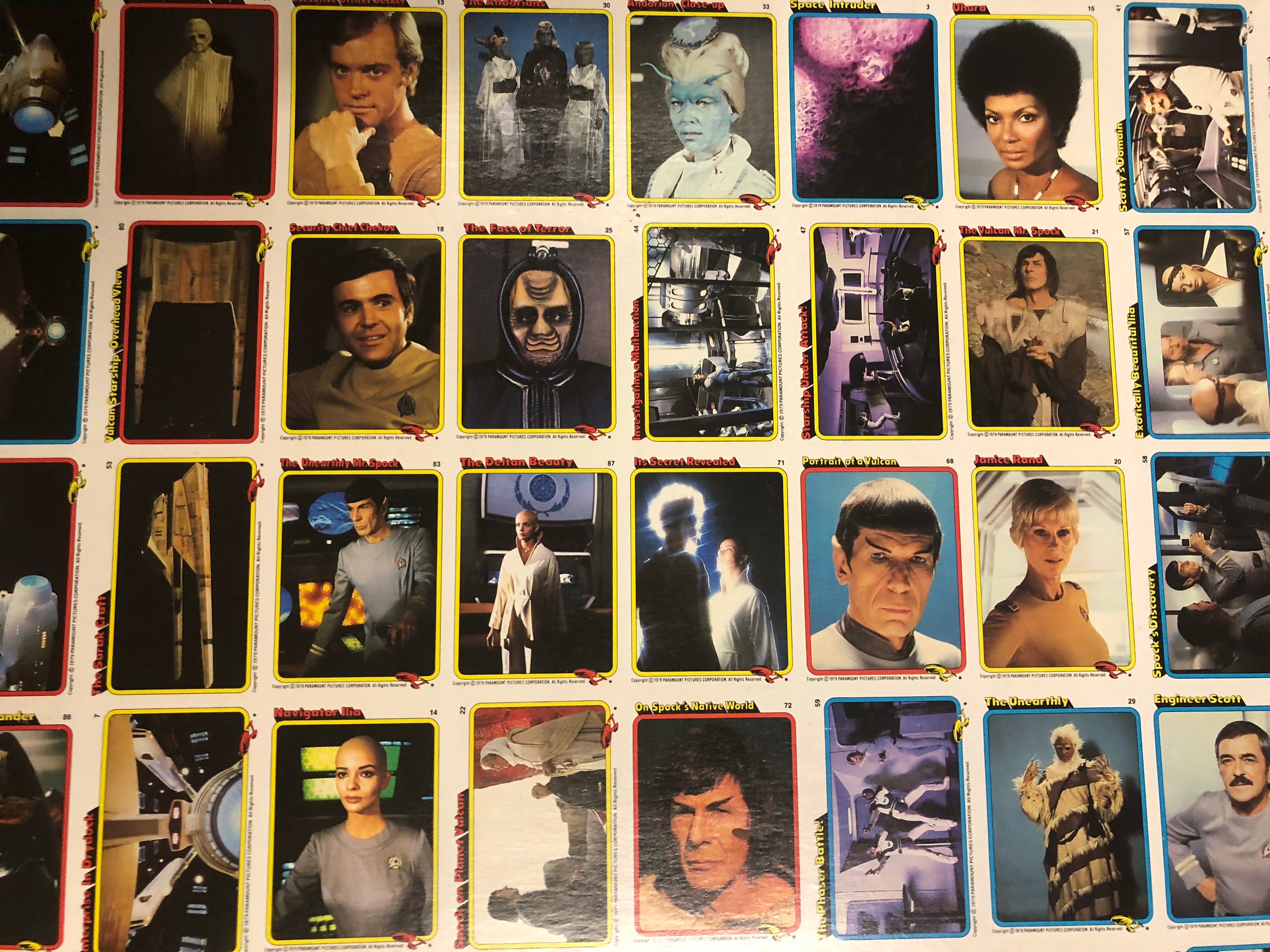 rare star trek cards 1979 Topps Star Trek movie cards rare uncut sheet