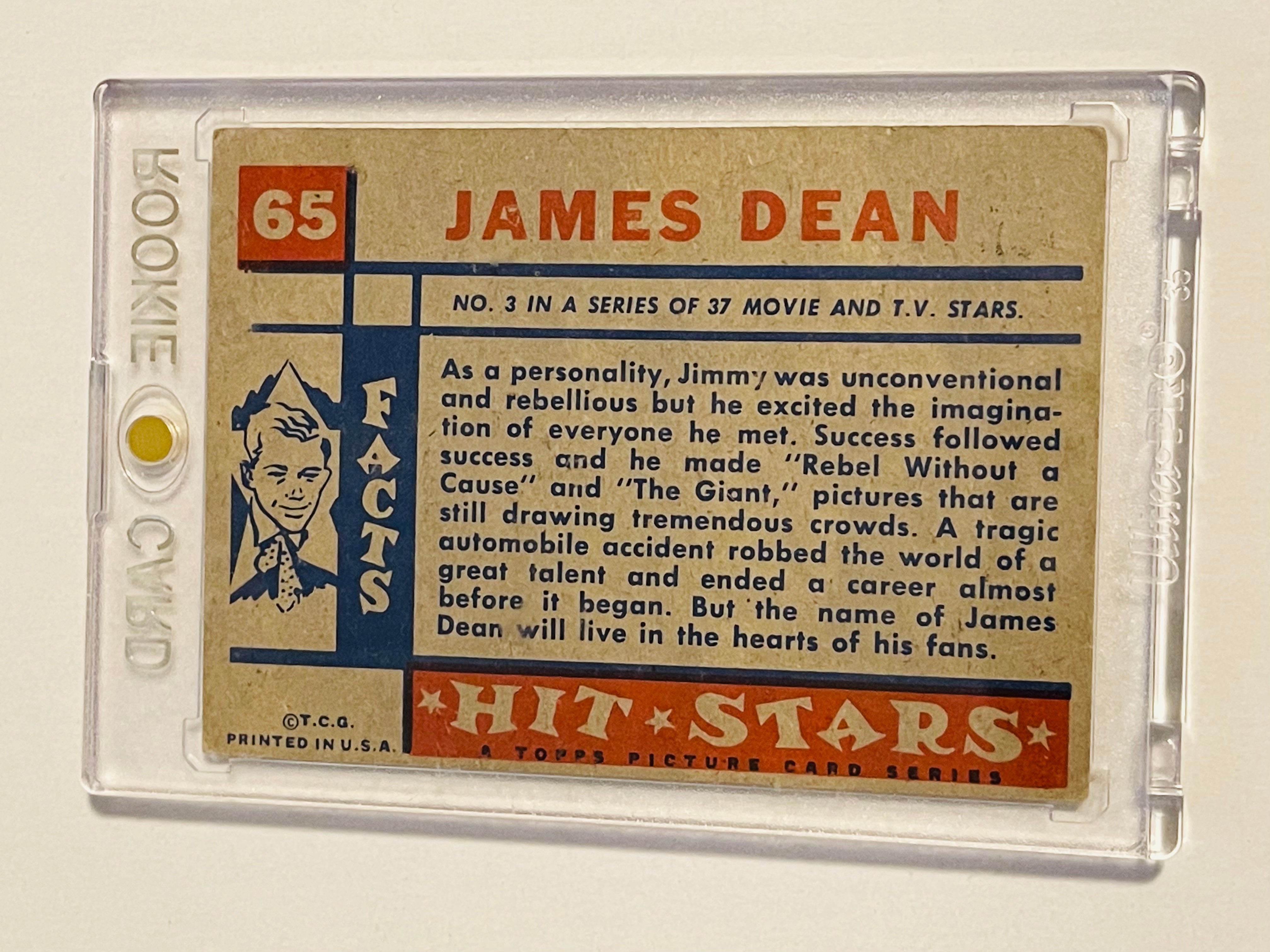 James Dean Topps Hit Stars card 1957