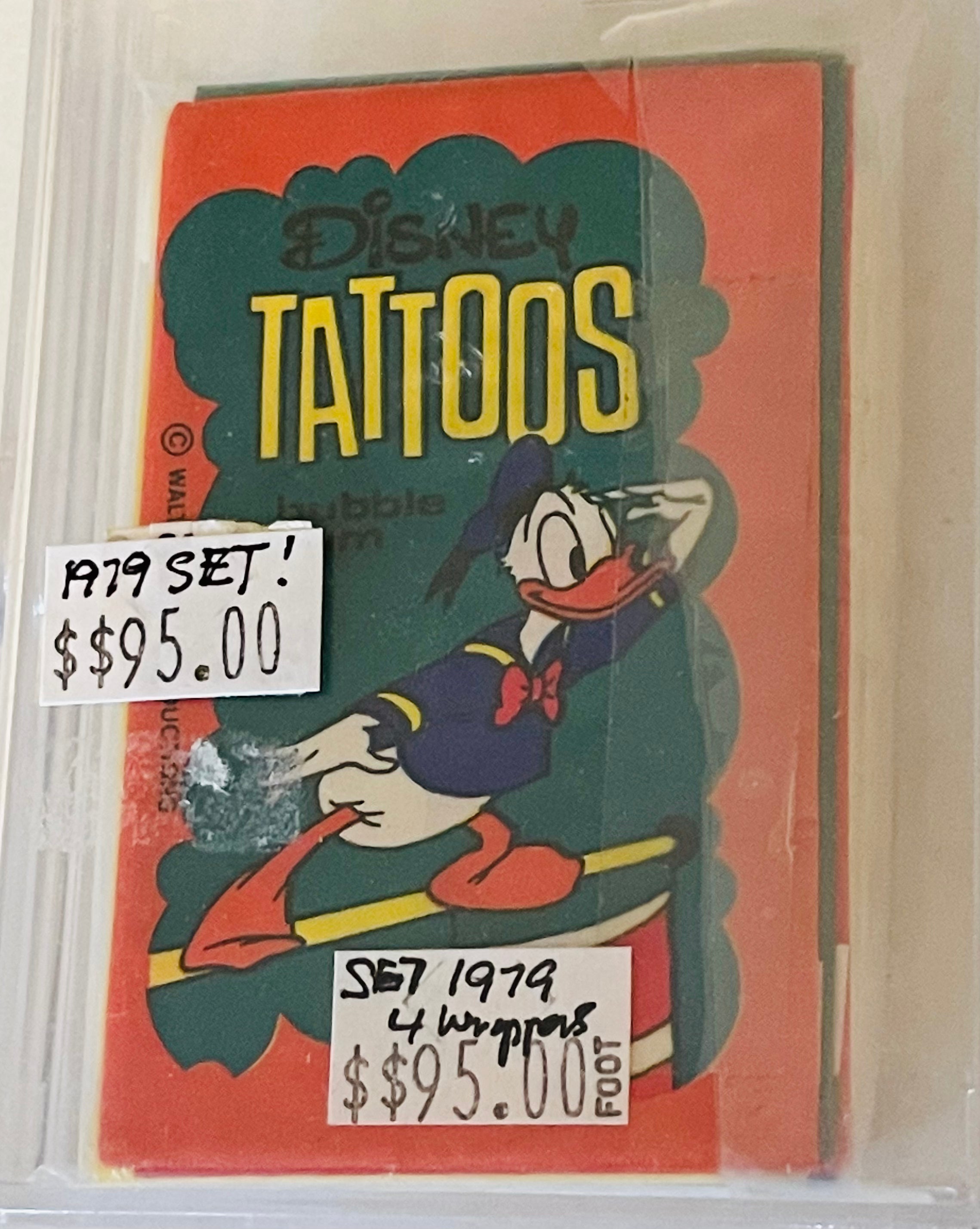 Disney tattoos rare set with 4 different wrappers 1979