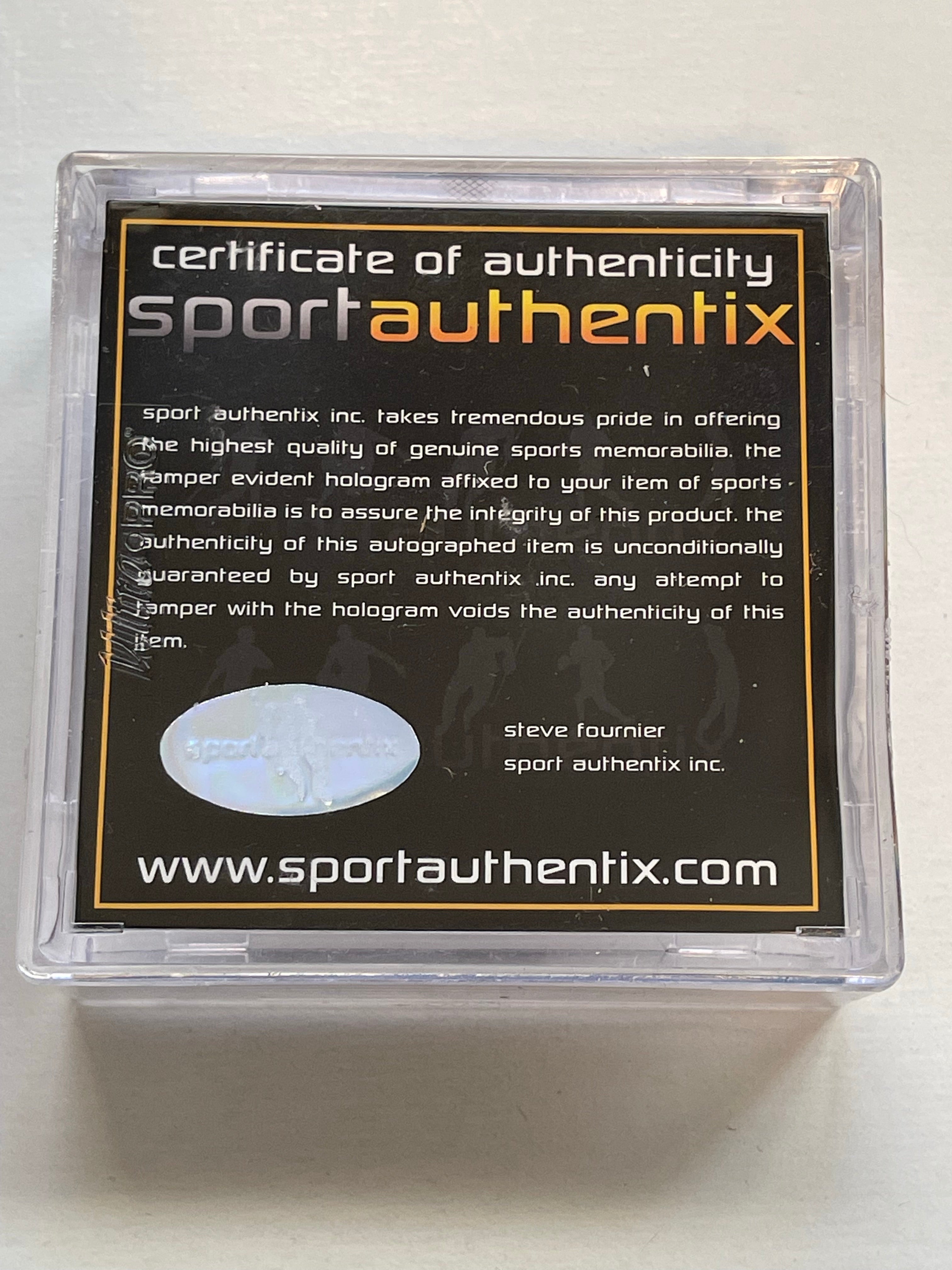 Serge Savard Team Canada hockey autograph puck with COA