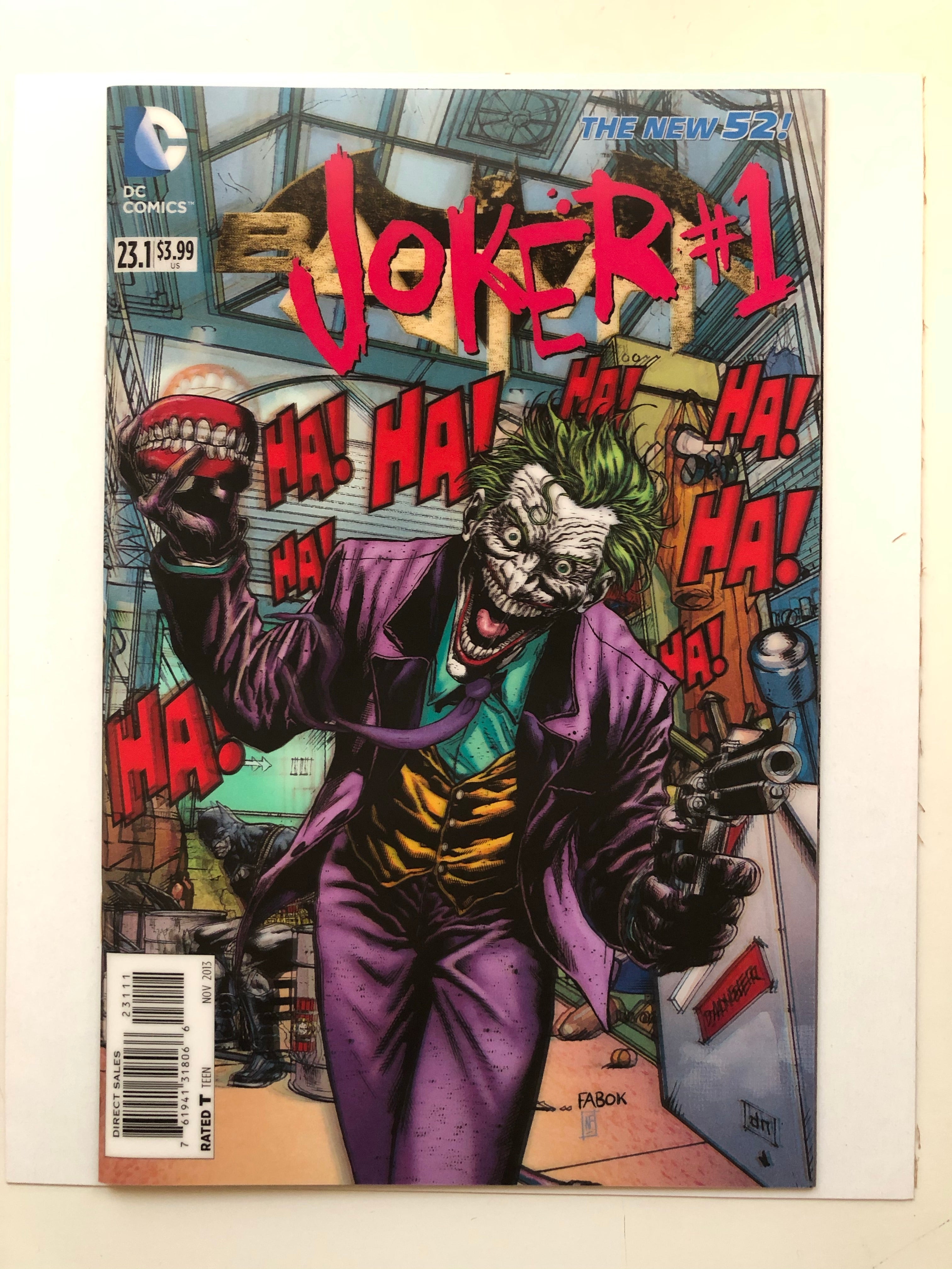 The Joker batman 3D comic cover comic book