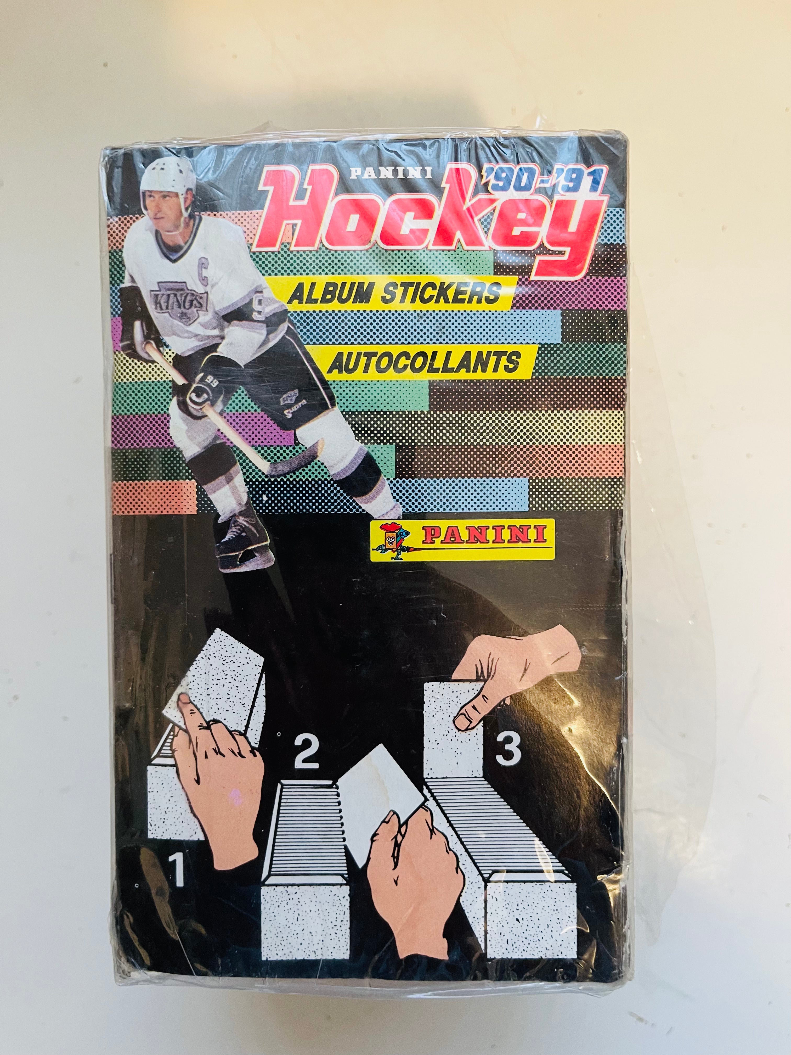1990-91 Panini hockey stickers 100 packs box