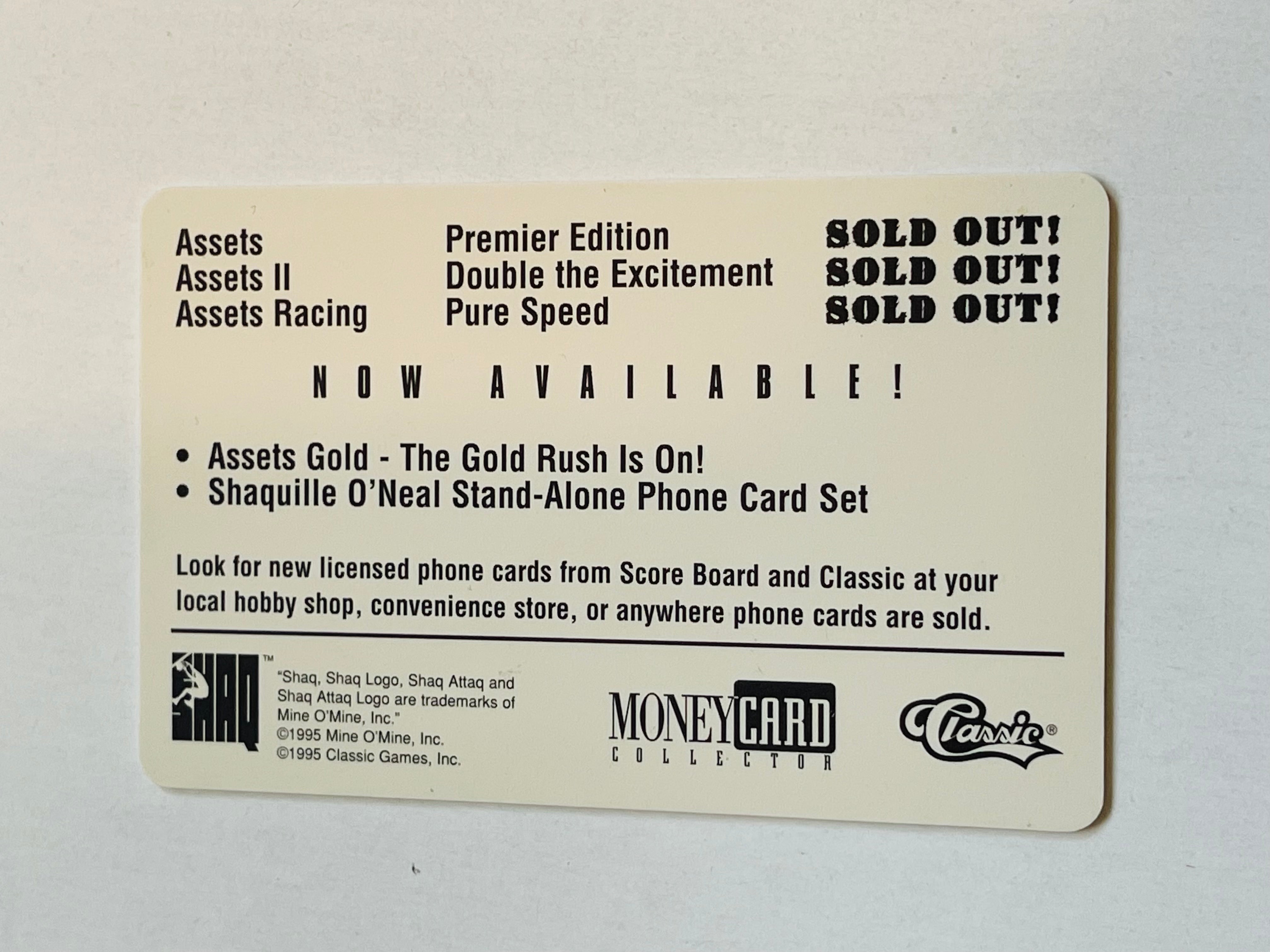 Shaq O’Neal Classic sample phone card 1996