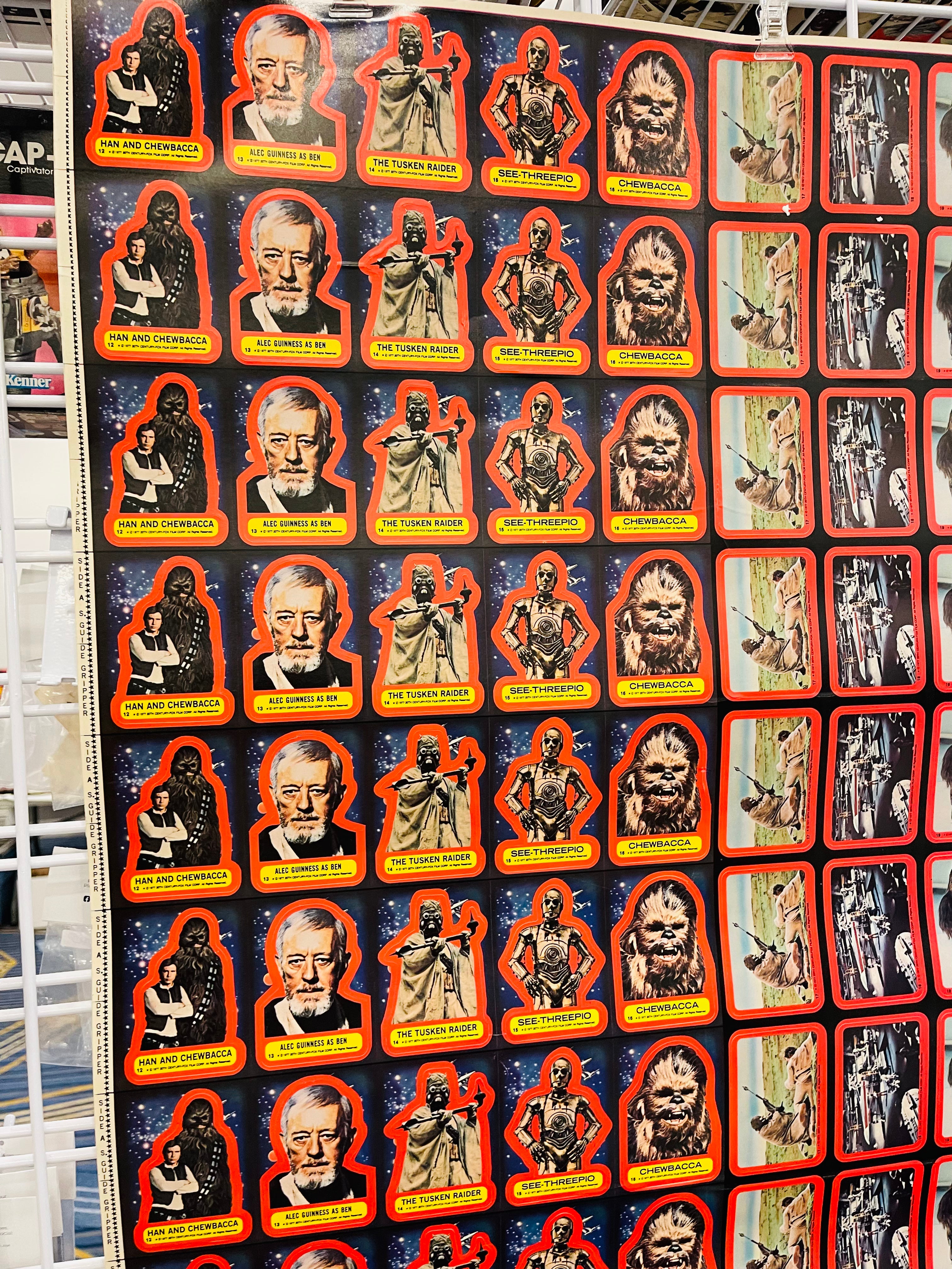 Star Wars movie Topps series 2 original uncut stickers sheet 1977