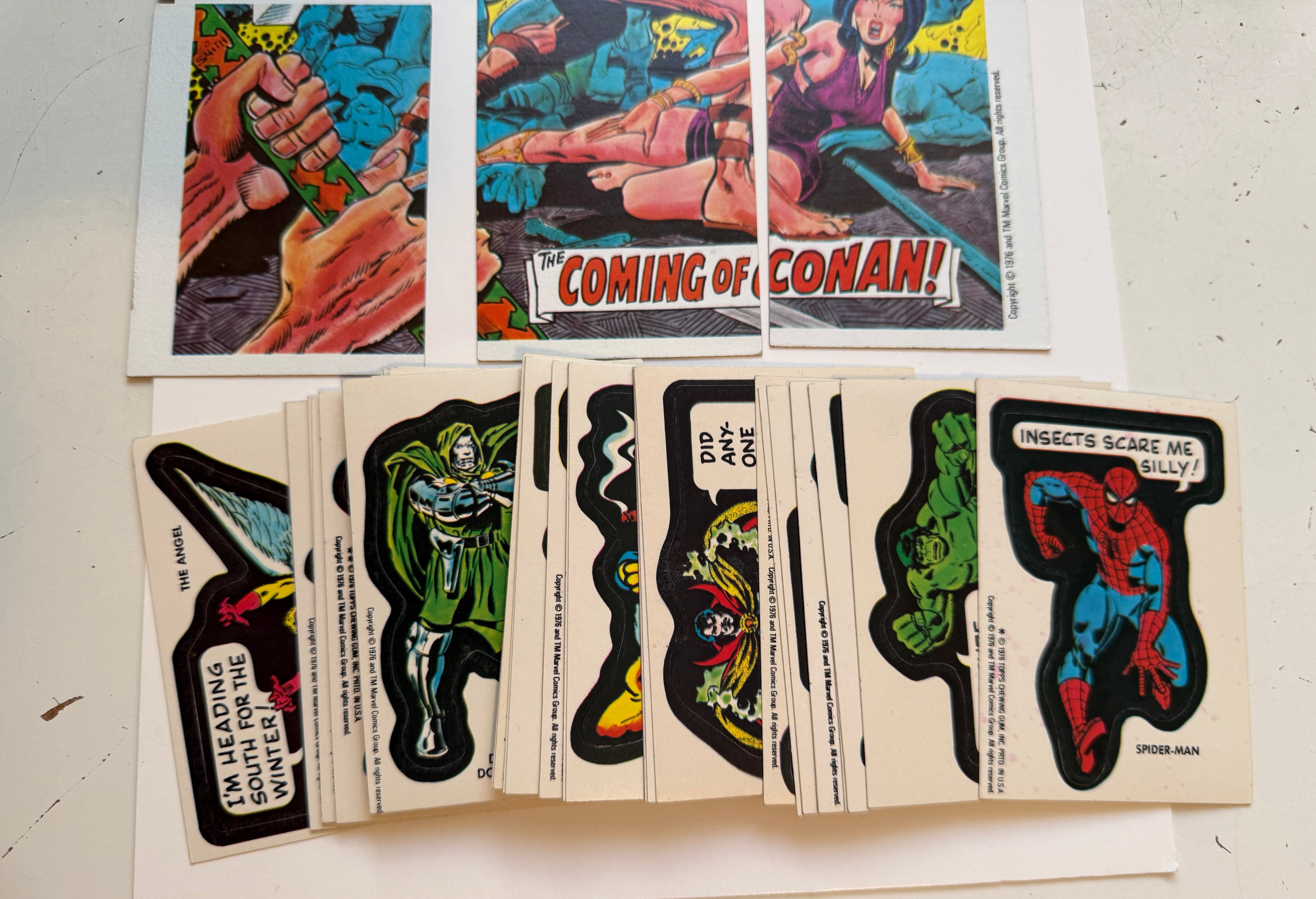 Marvel stickers cards set and puzzle set high grade condition 1976