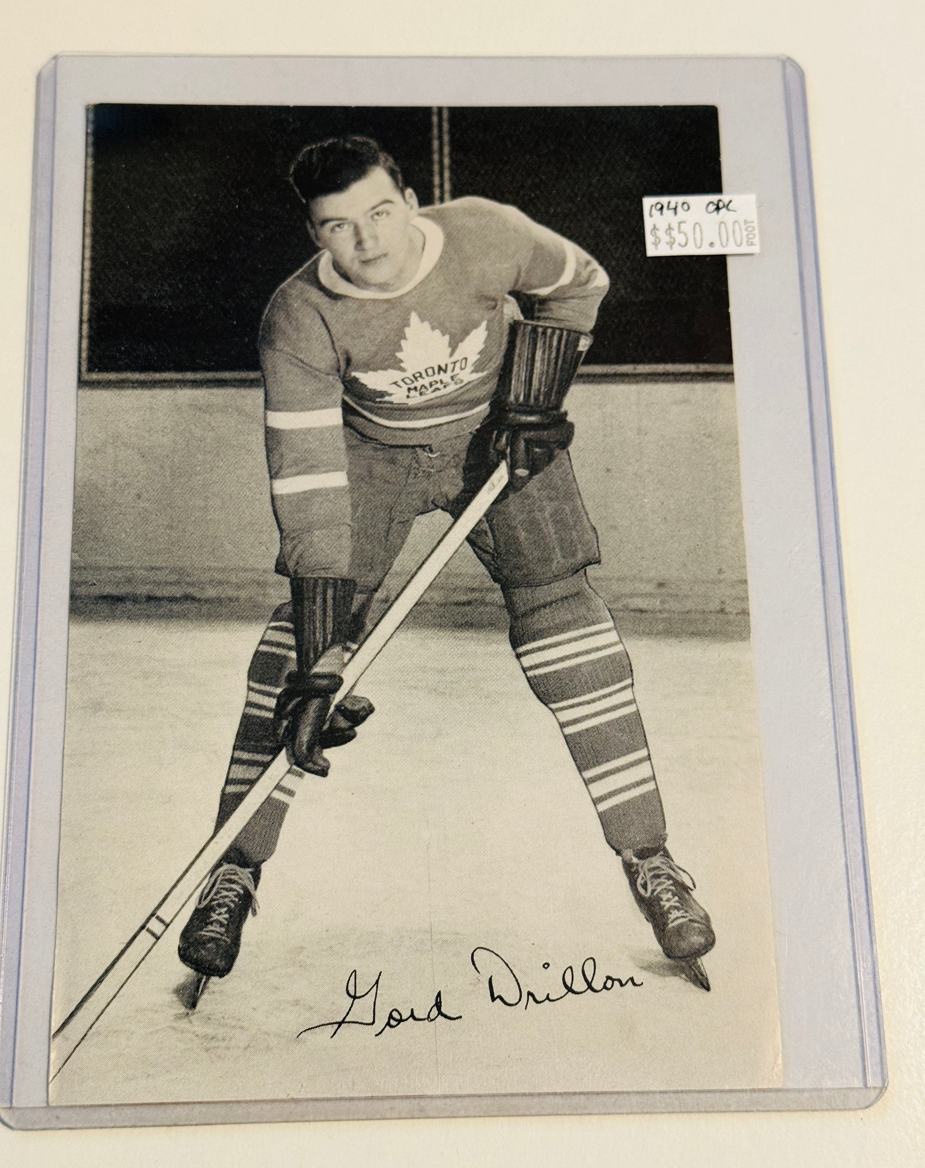 Toronto Maple Leafs legend Gord drillon rare OPC hockey card 1940