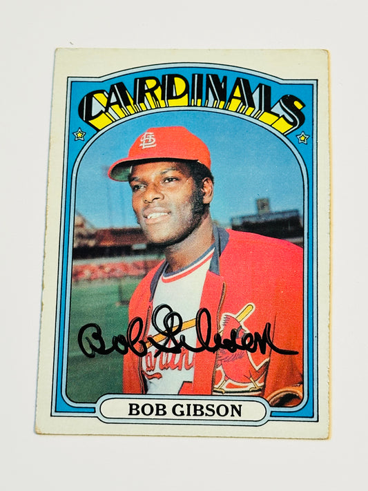 Bob Gibson Baseball legend rare autographed vintage 1972 card with COA