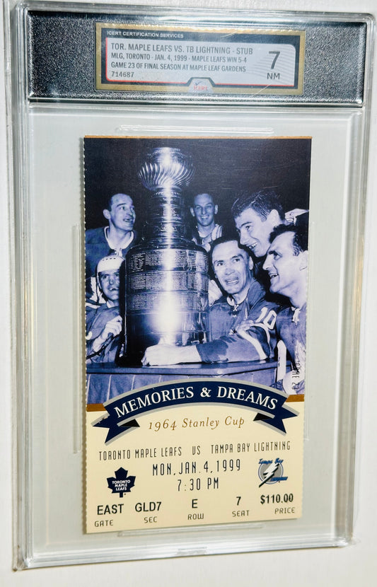 Toronto Maple Leafs hockey game vintage graded ticket 1999