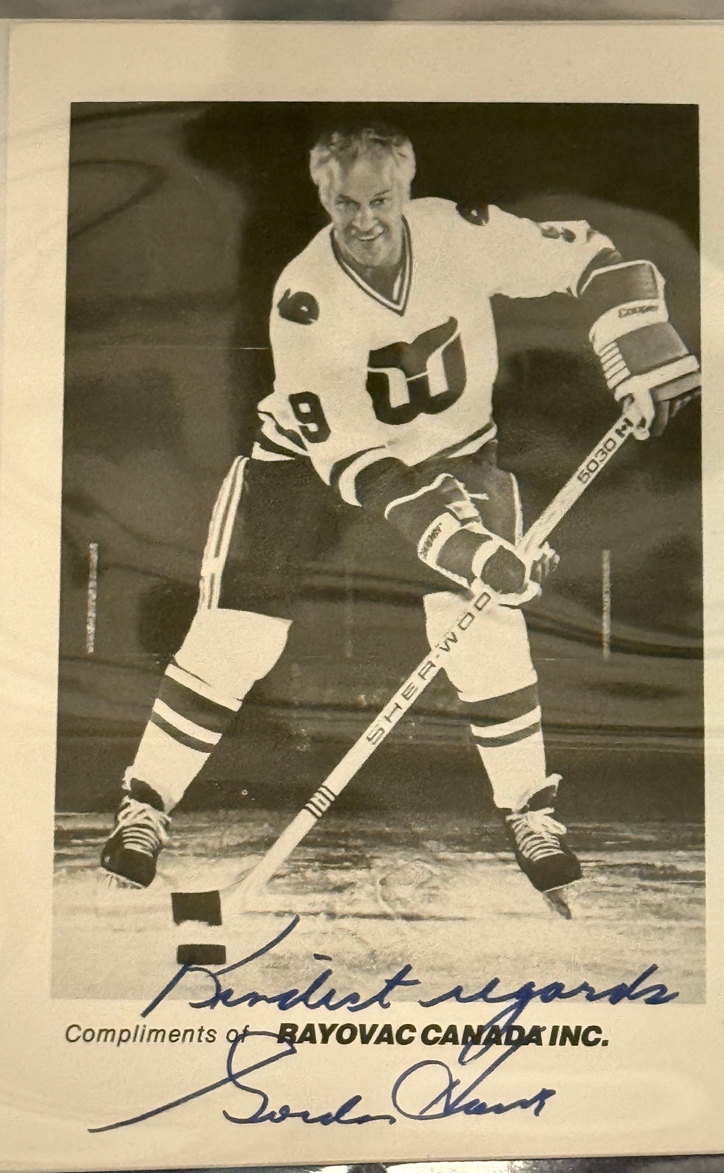 Gordie Howe WHA hockey rare signed 5x7 photo w/COA