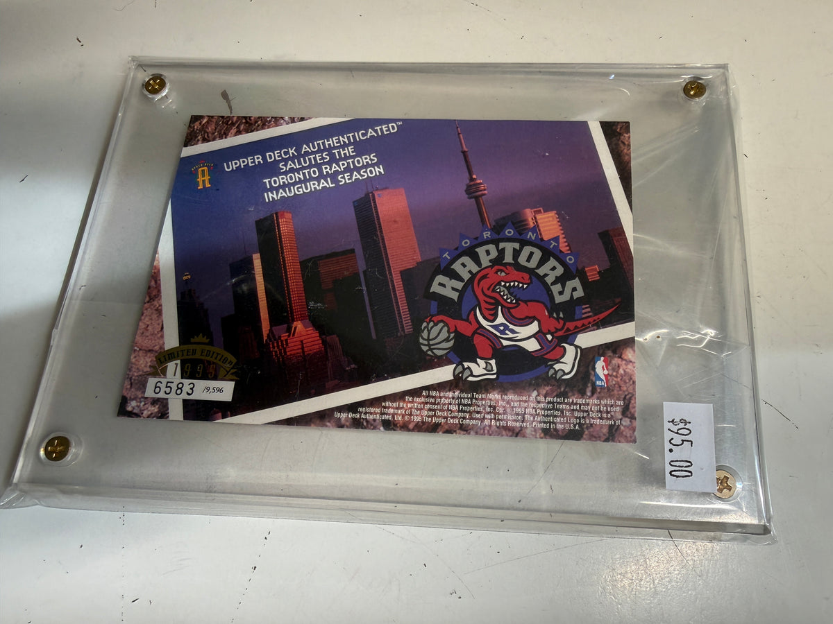 Toronto Raptors basketball first  year rare commemorative 4 x 6 card numbered in holder 1995