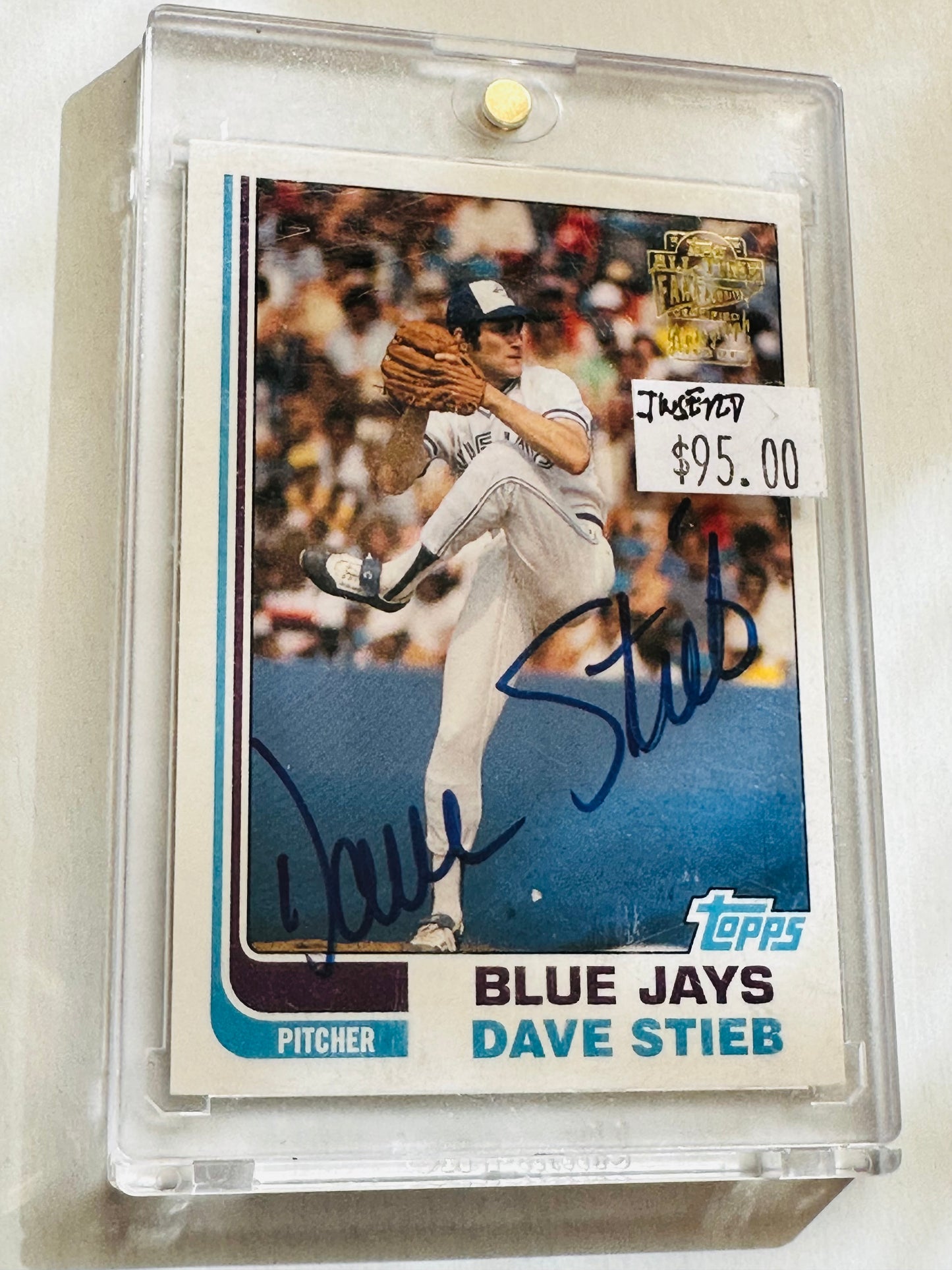 Toronto Blue Jays, Dave Stieb, rare topps certified autographed insert baseball card