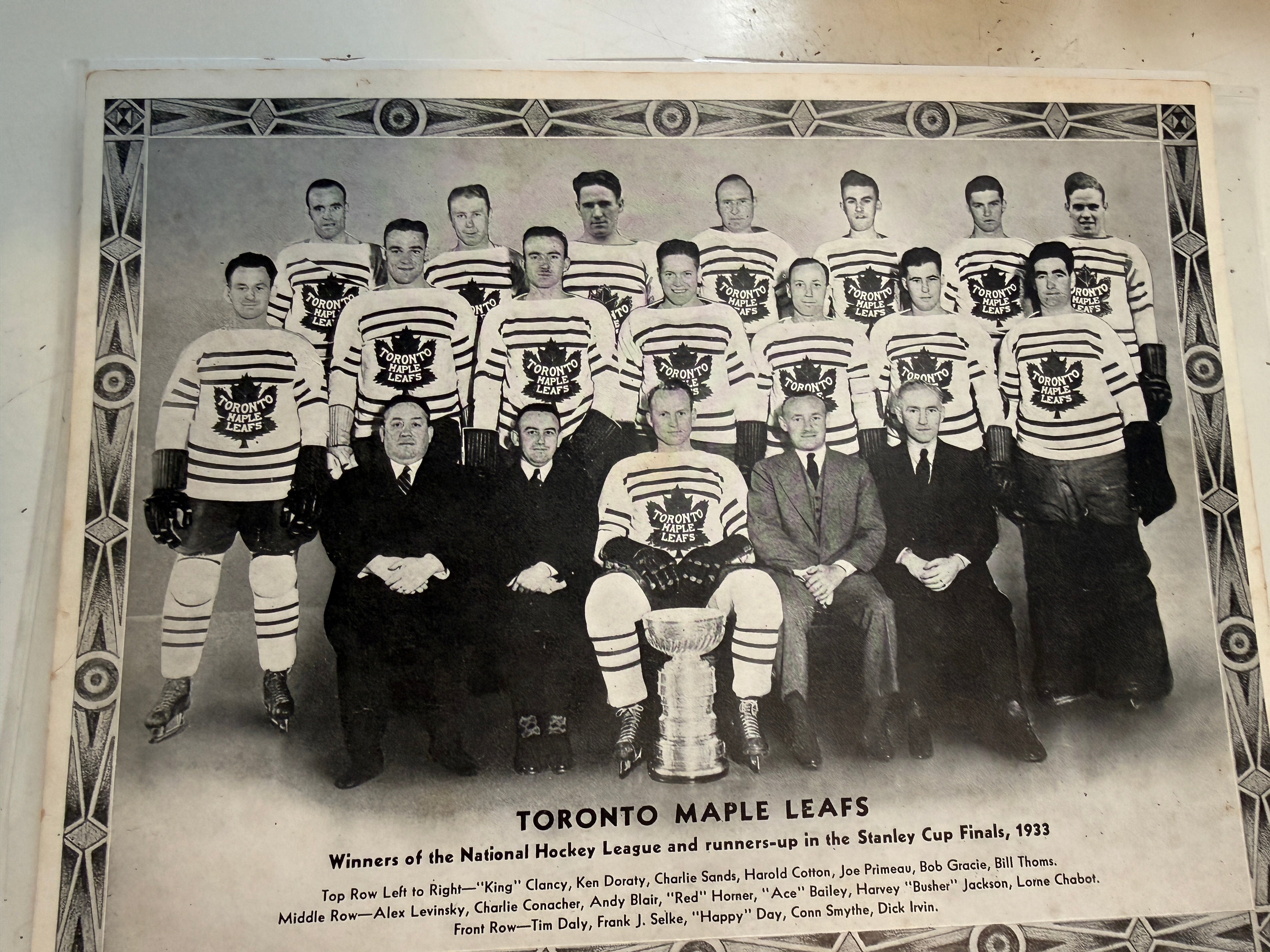 Toronto Maple Leafs hockey team rare CCM original photo 1933