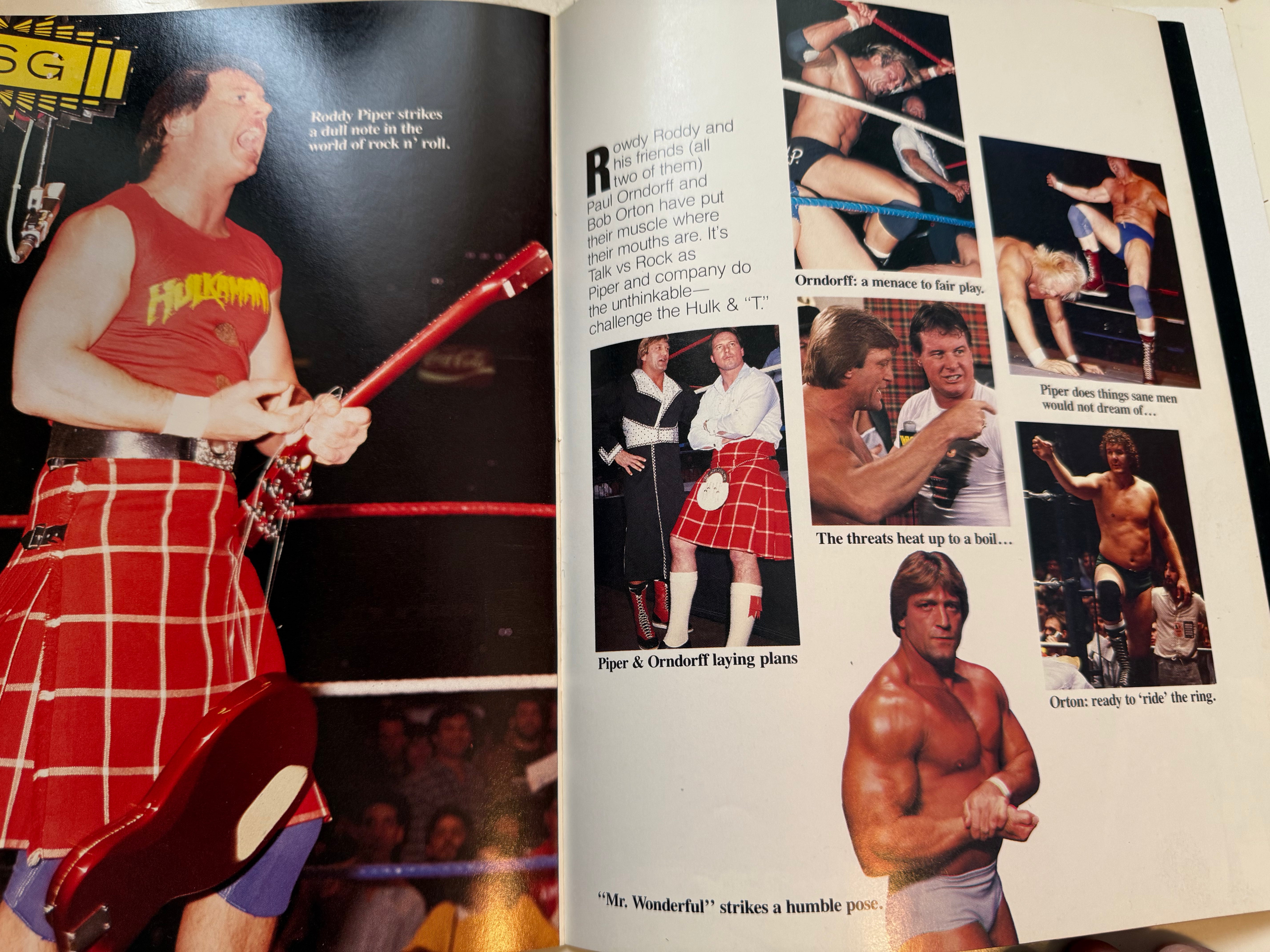 1985 wrestlemania, rare original first program with original ticket from this great event!